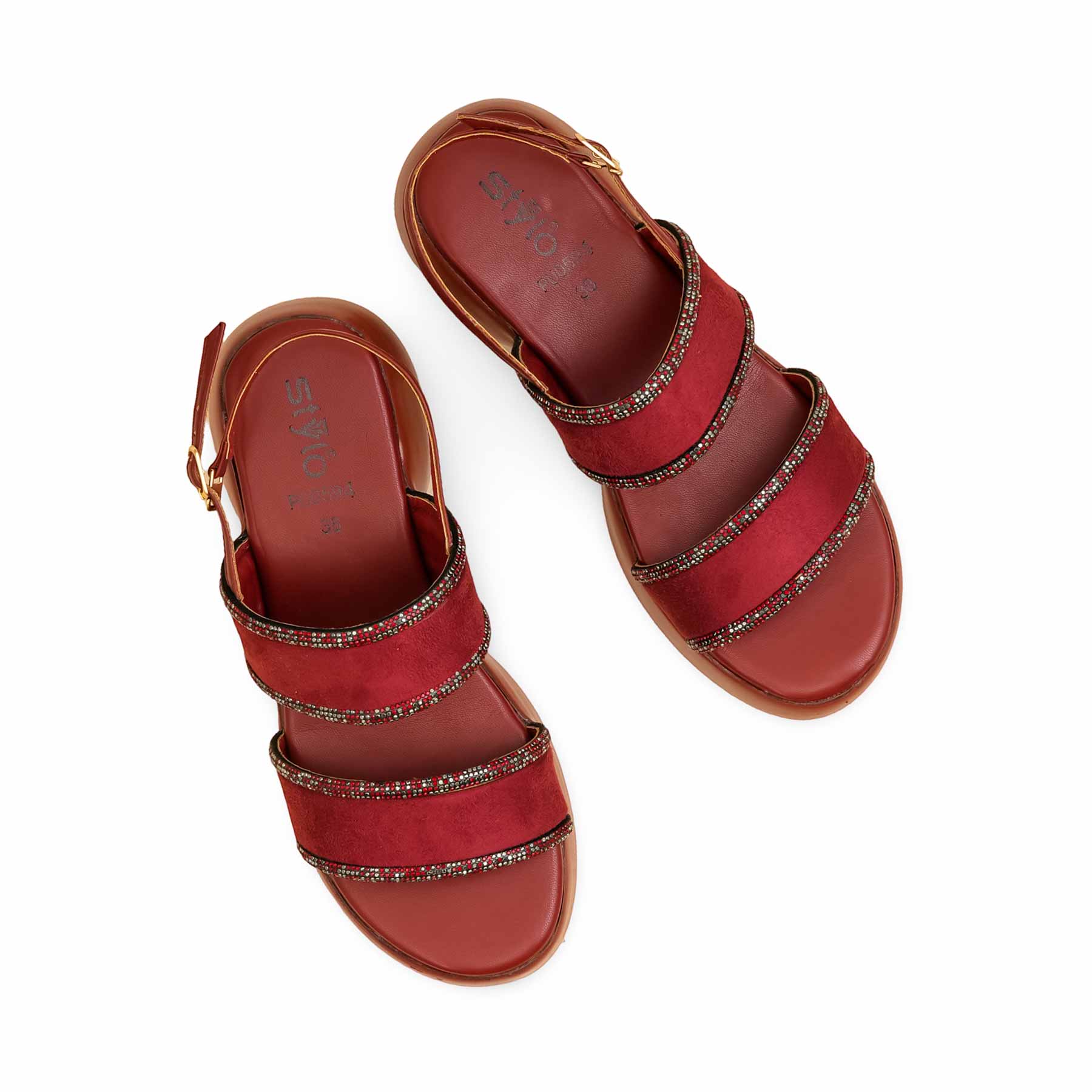 Maroon Formal Women Sandal PU0594 - Image 5