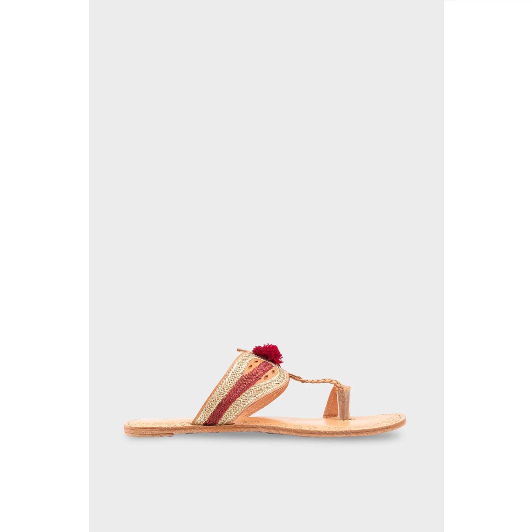 Maroon Kolapoori Chappal EC0260 - Image 2