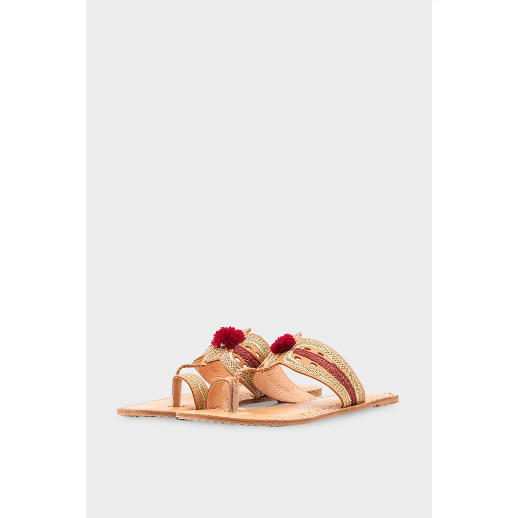 Maroon Kolapoori Chappal EC0260 - Image 3