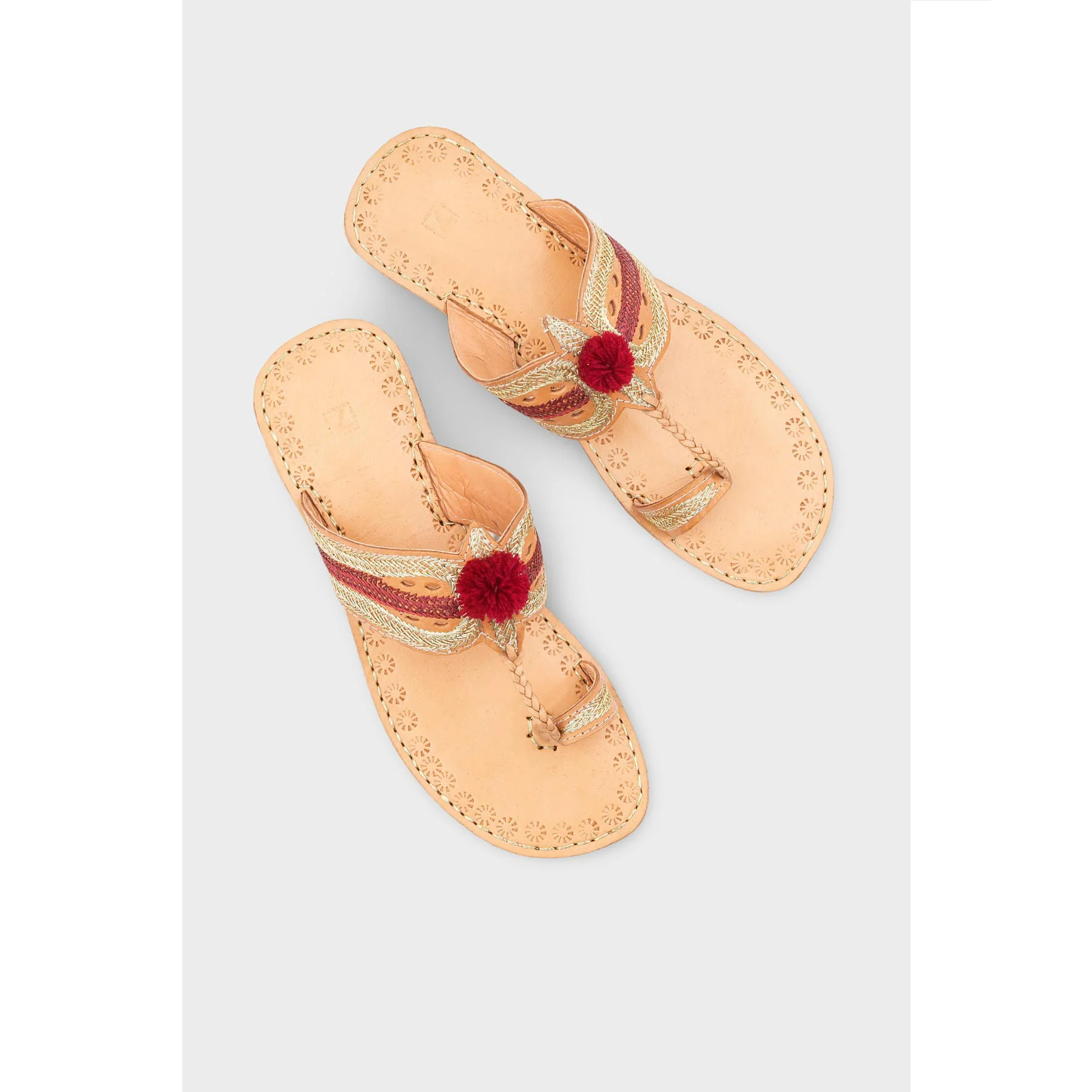 Maroon Kolapoori Chappal EC0260 - Image 5