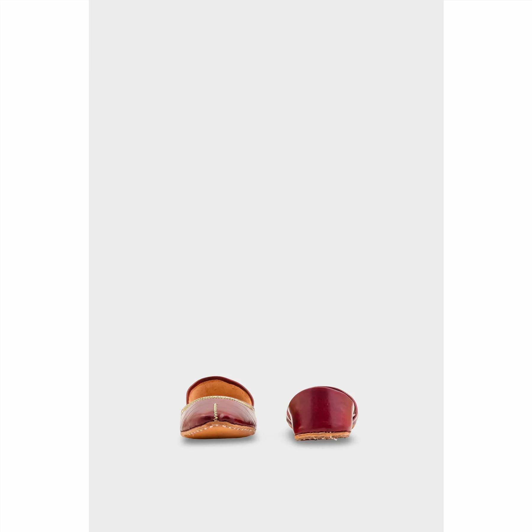 Maroon Leather Khussa For Women EC8712 - Image 4