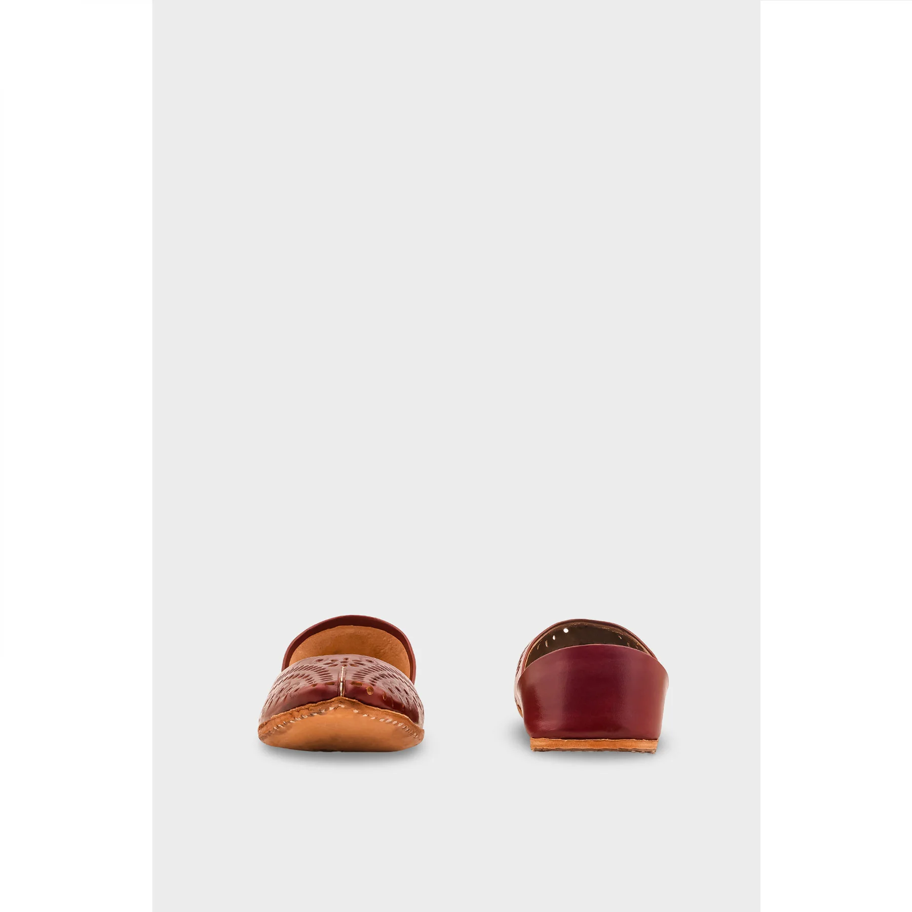 Maroon Leather Khussa For Women EC8713 - Image 4