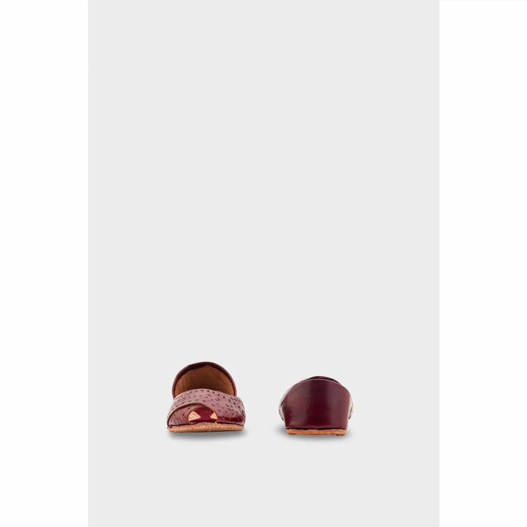 Maroon Leather Khussa For Women EC8714 - Image 4