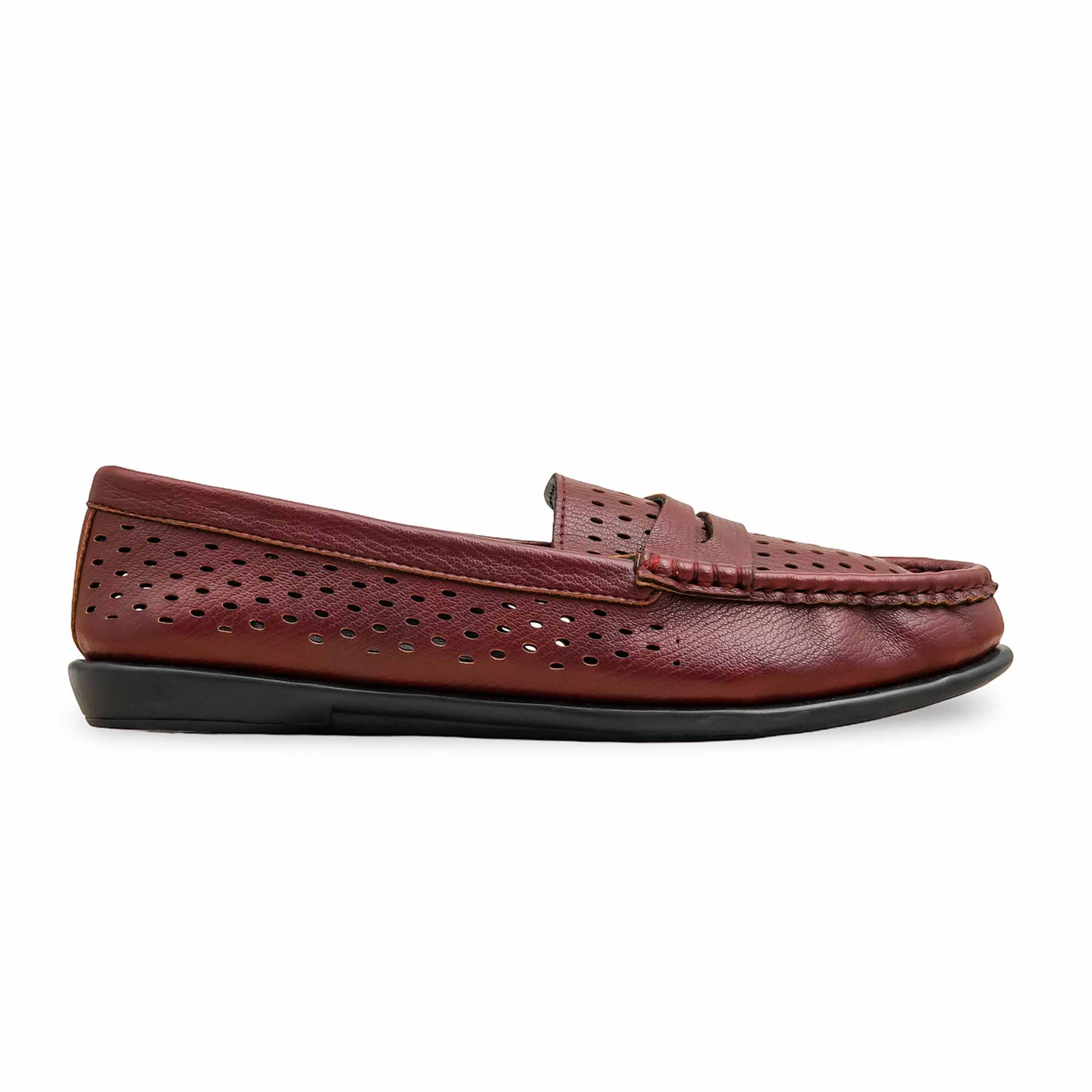 Maroon Moccasin For Ladies WN4491 - Image 2