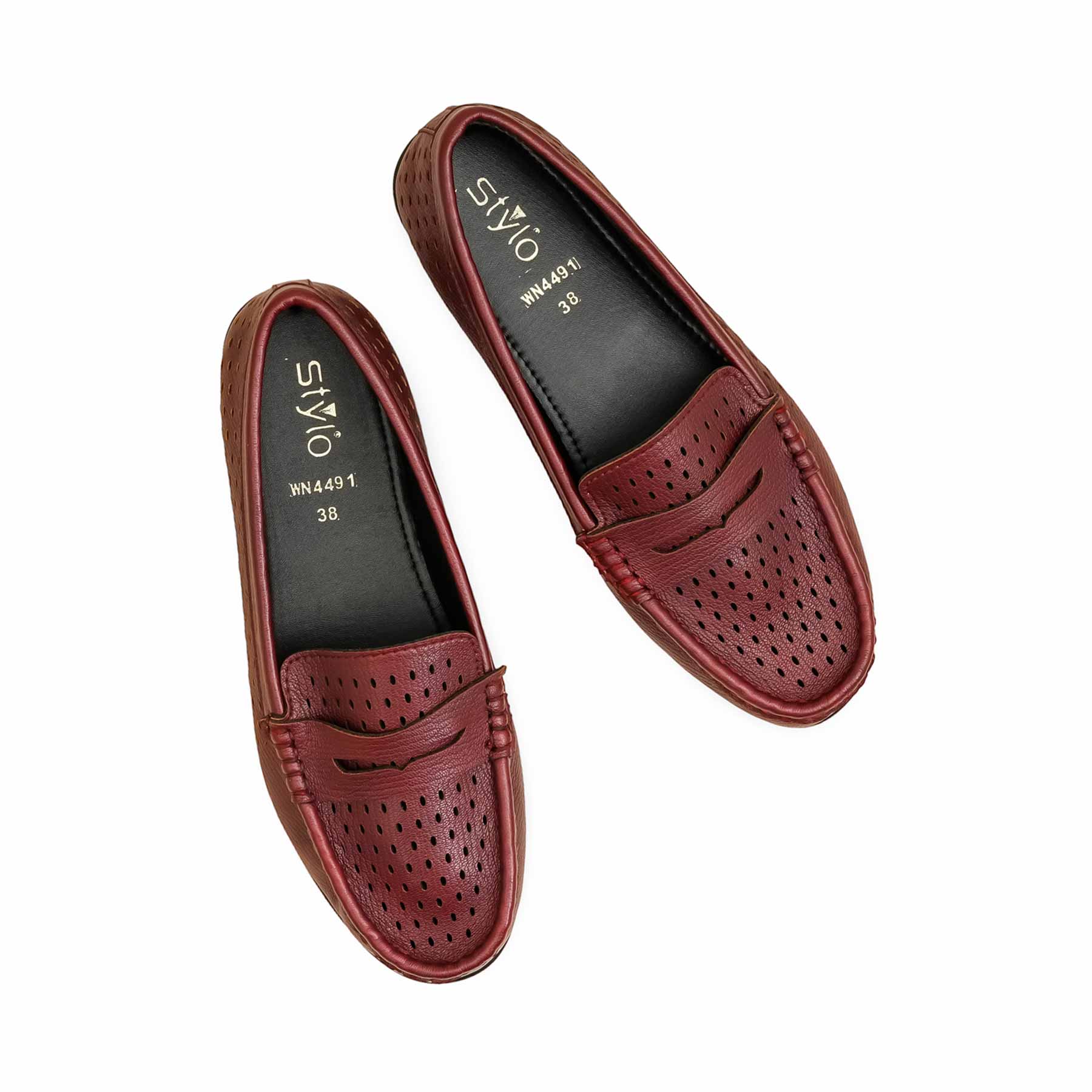 Maroon Moccasin For Ladies WN4491 - Image 5
