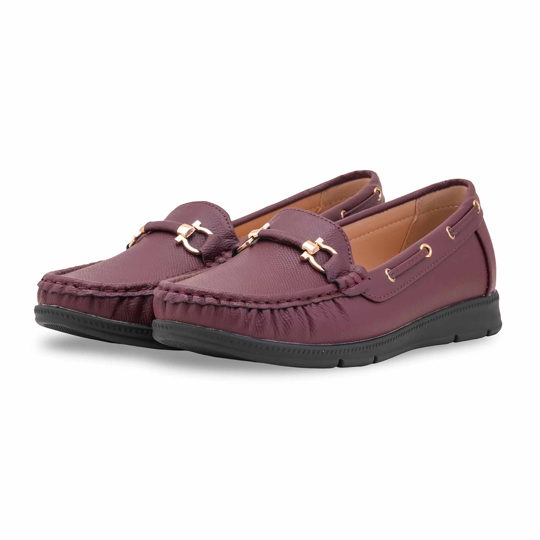 Maroon Moccasin For Ladies WN4513 - Image 4