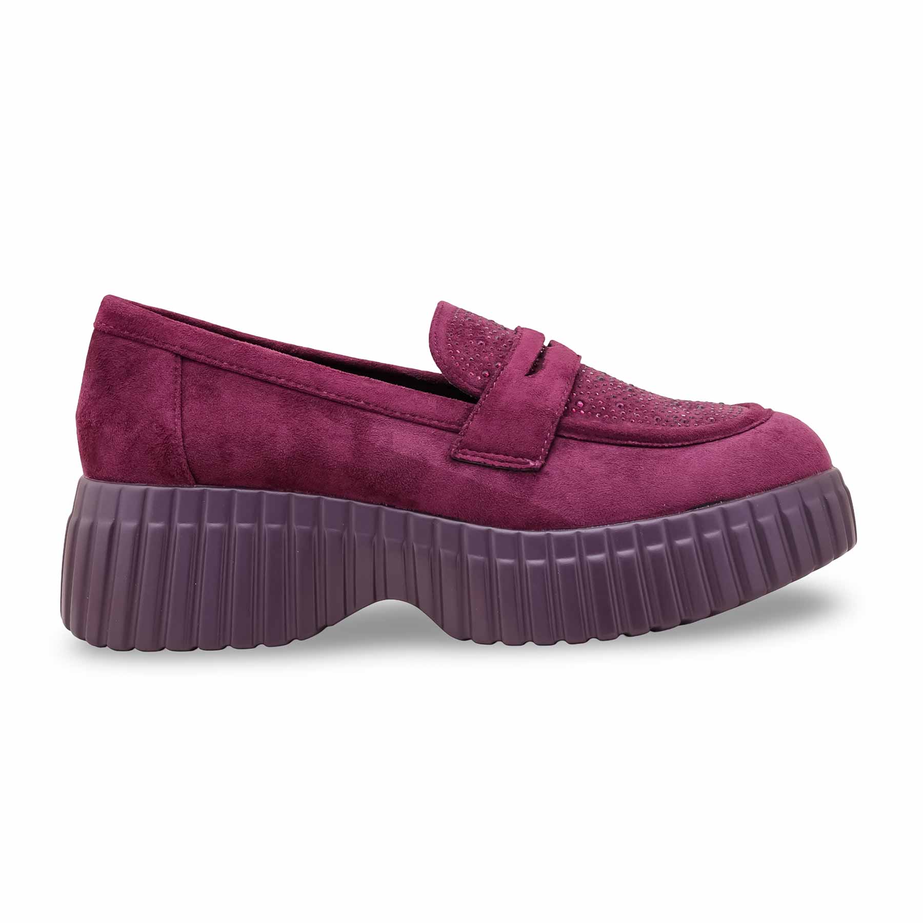 Maroon Moccasin For Ladies WN4527 - Image 2