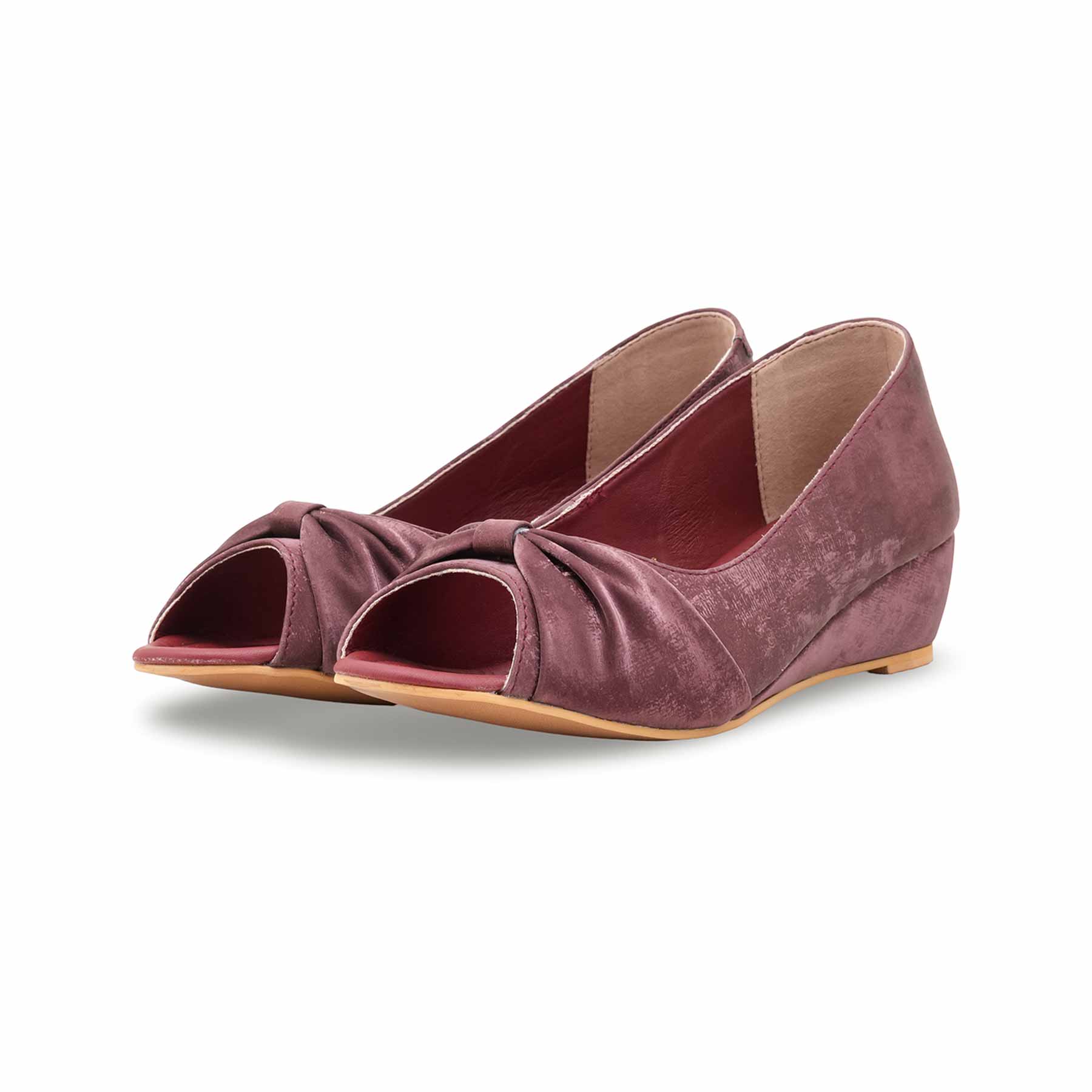 Maroon Peep Toes For Ladies WN8091 - Image 3