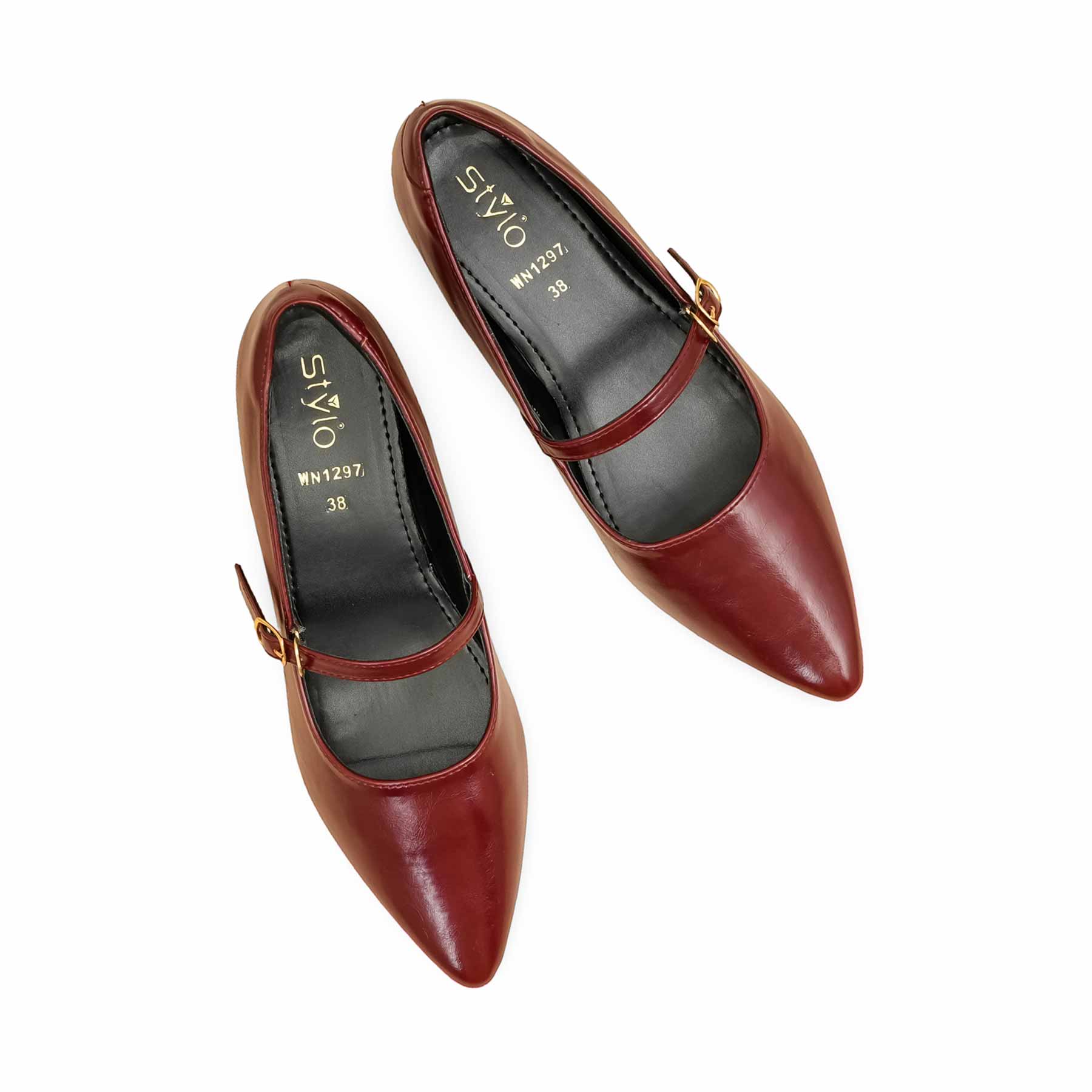 Maroon Pumps For Ladies WN1297 - Image 6
