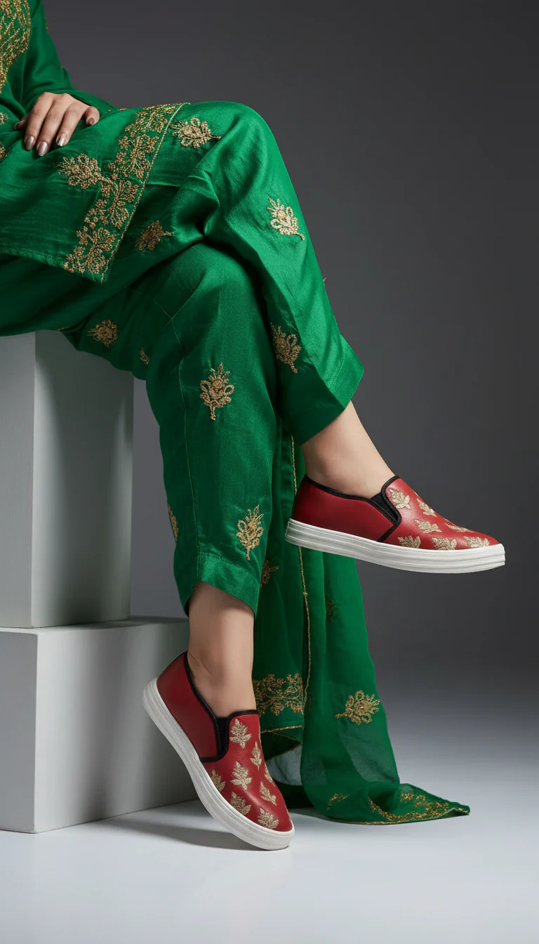 Maroon Sneaker For Ladies WN6205 - Image 11