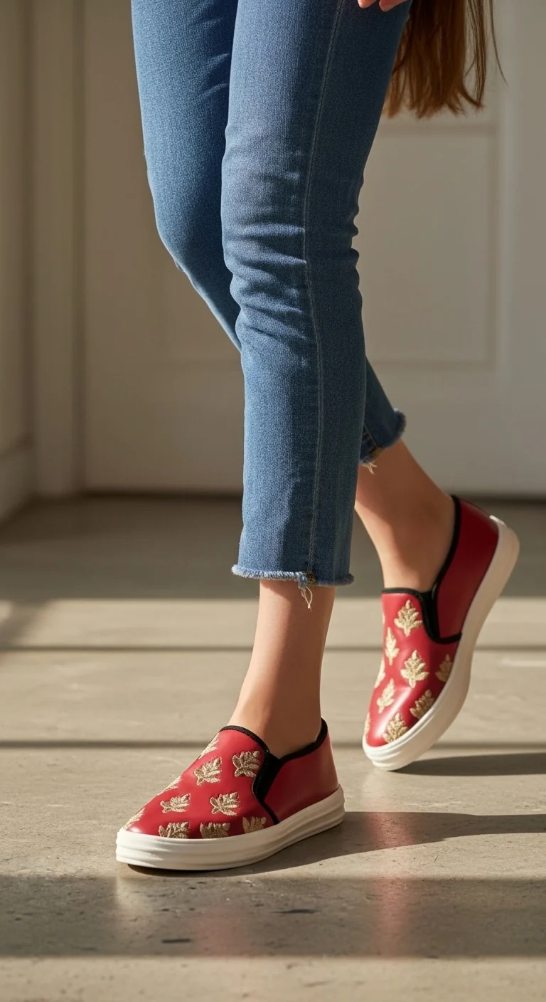 Maroon Sneaker For Ladies WN6205 - Image 12