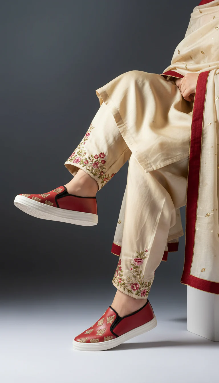 Maroon Sneaker For Ladies WN6205 - Image 17