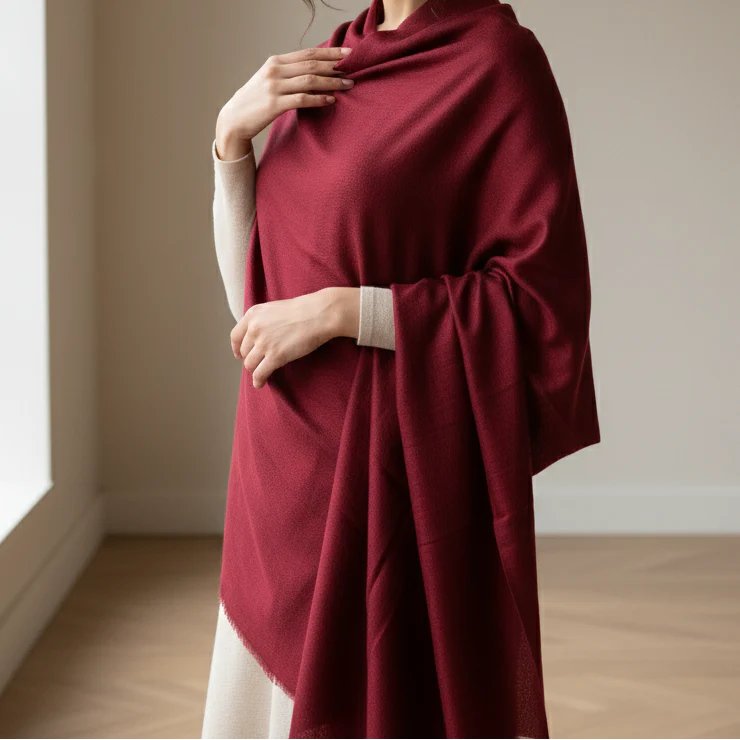 Maroon Winter Shawl PW5880 - Image 2