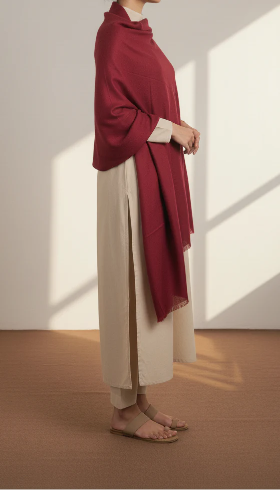 Maroon Winter Stole PN5207 - Image 2
