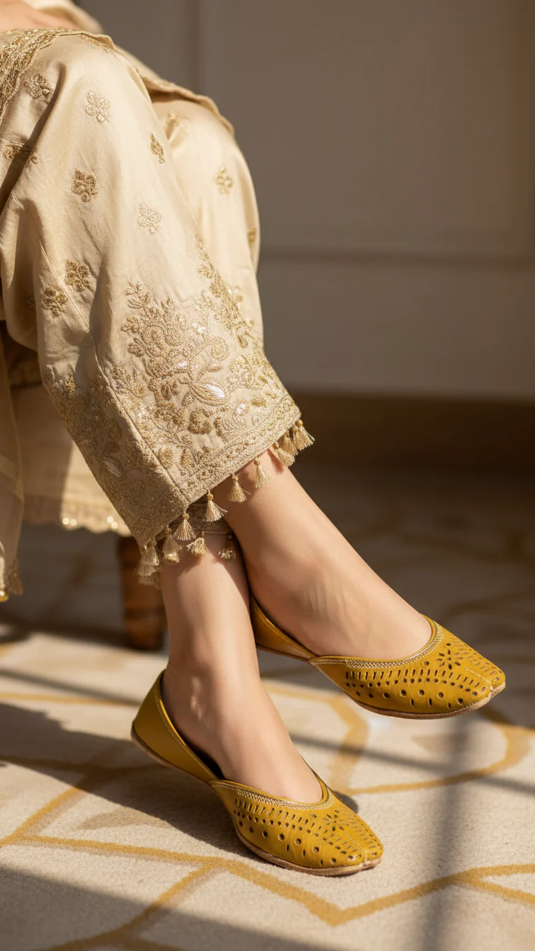 Mehndi Leather Khussa EC8640