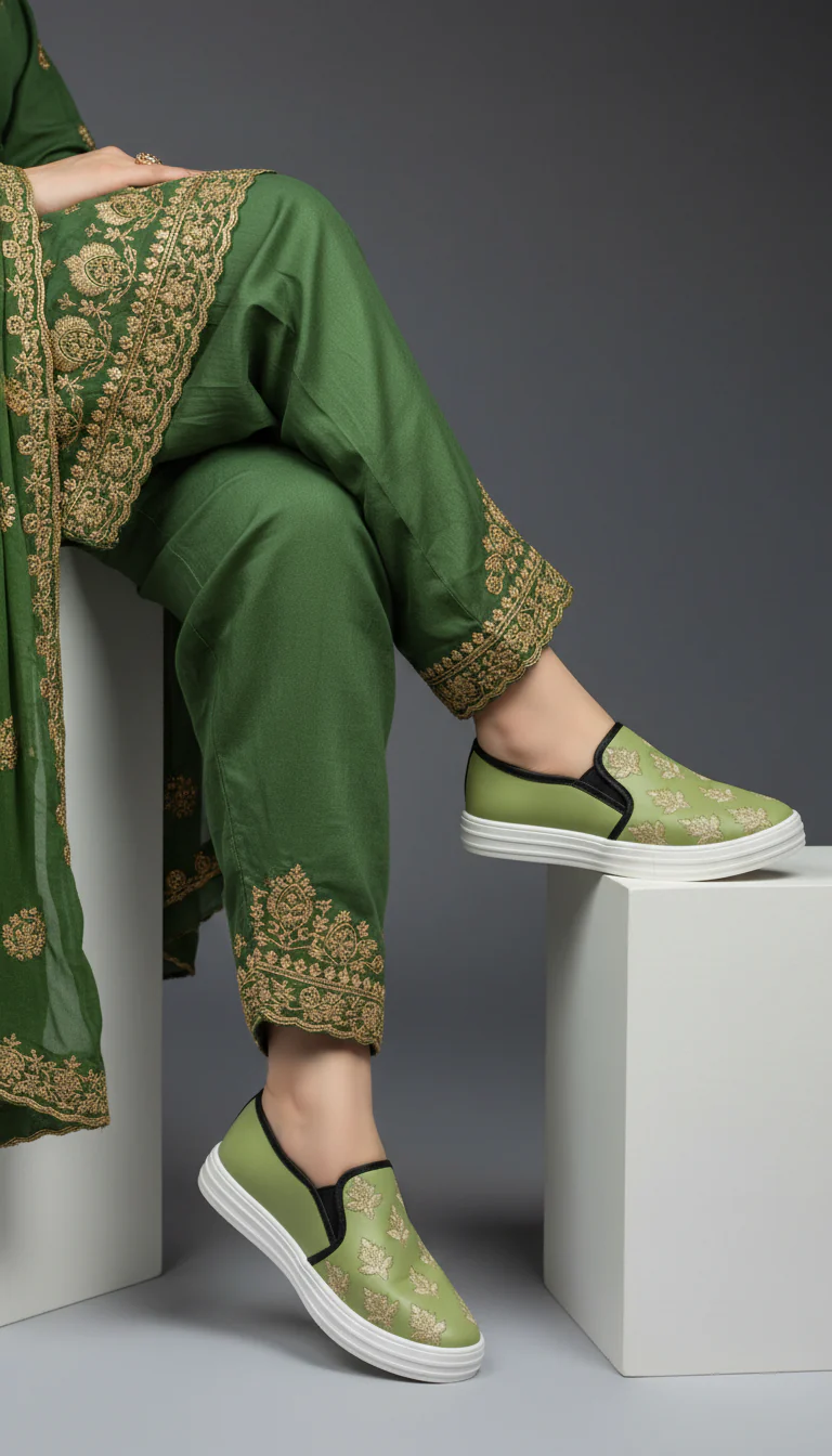 Mehndi Sneaker For Ladies WN6205 - Image 3