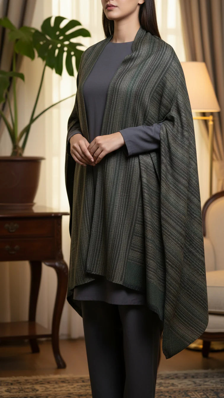 Mehndi Winter Cape shawl PW5910 - Image 2