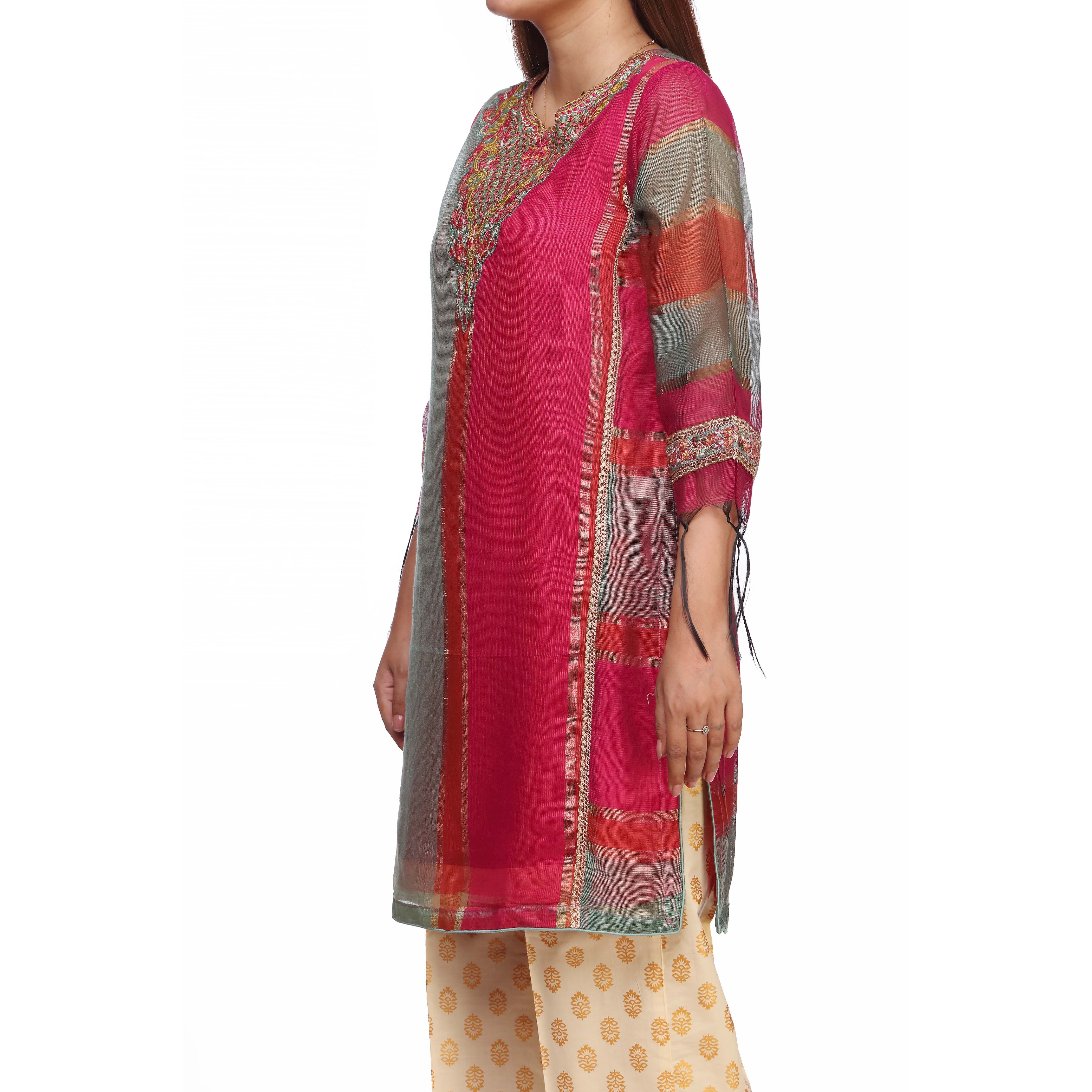 Multy Embellished Cotton Net Shirt PS2266 - Image 2