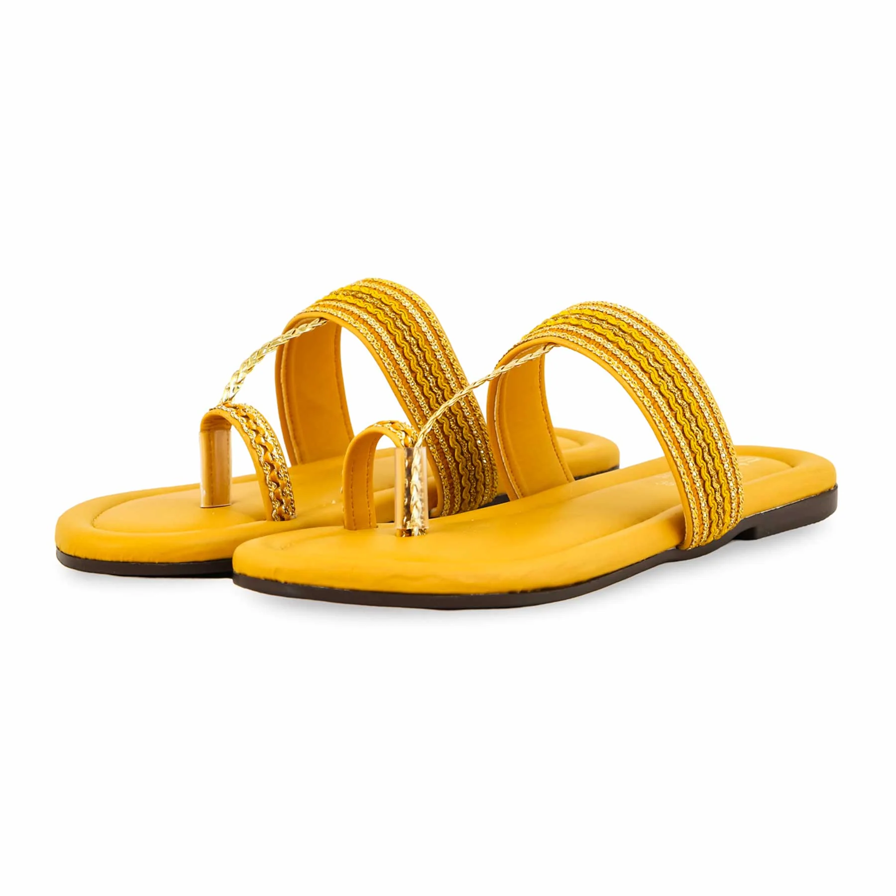 Mustard Casual Chappal For Ladies CL1975 - Image 2