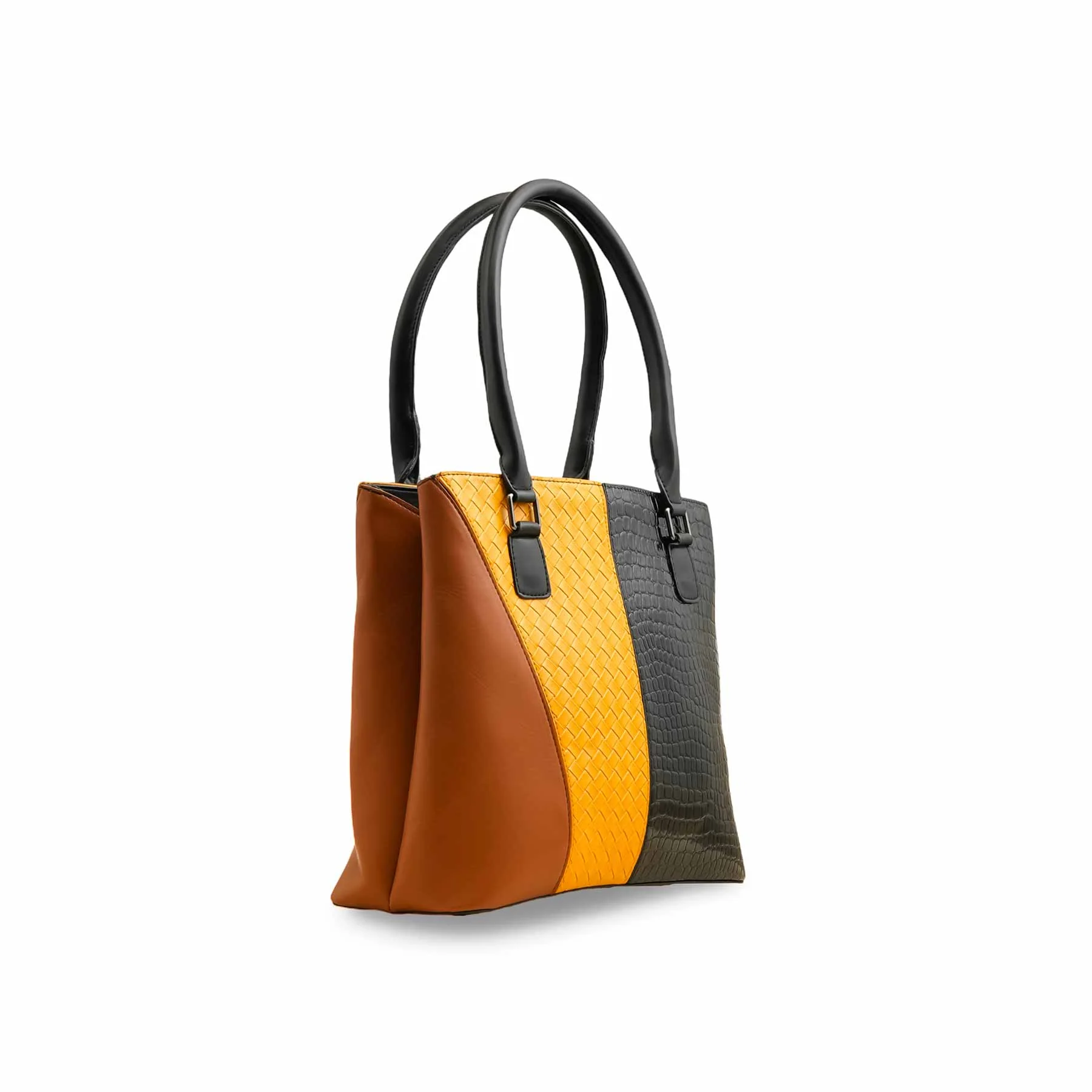 Mustard Formal Hand Bag For Ladies P55824 - Image 3