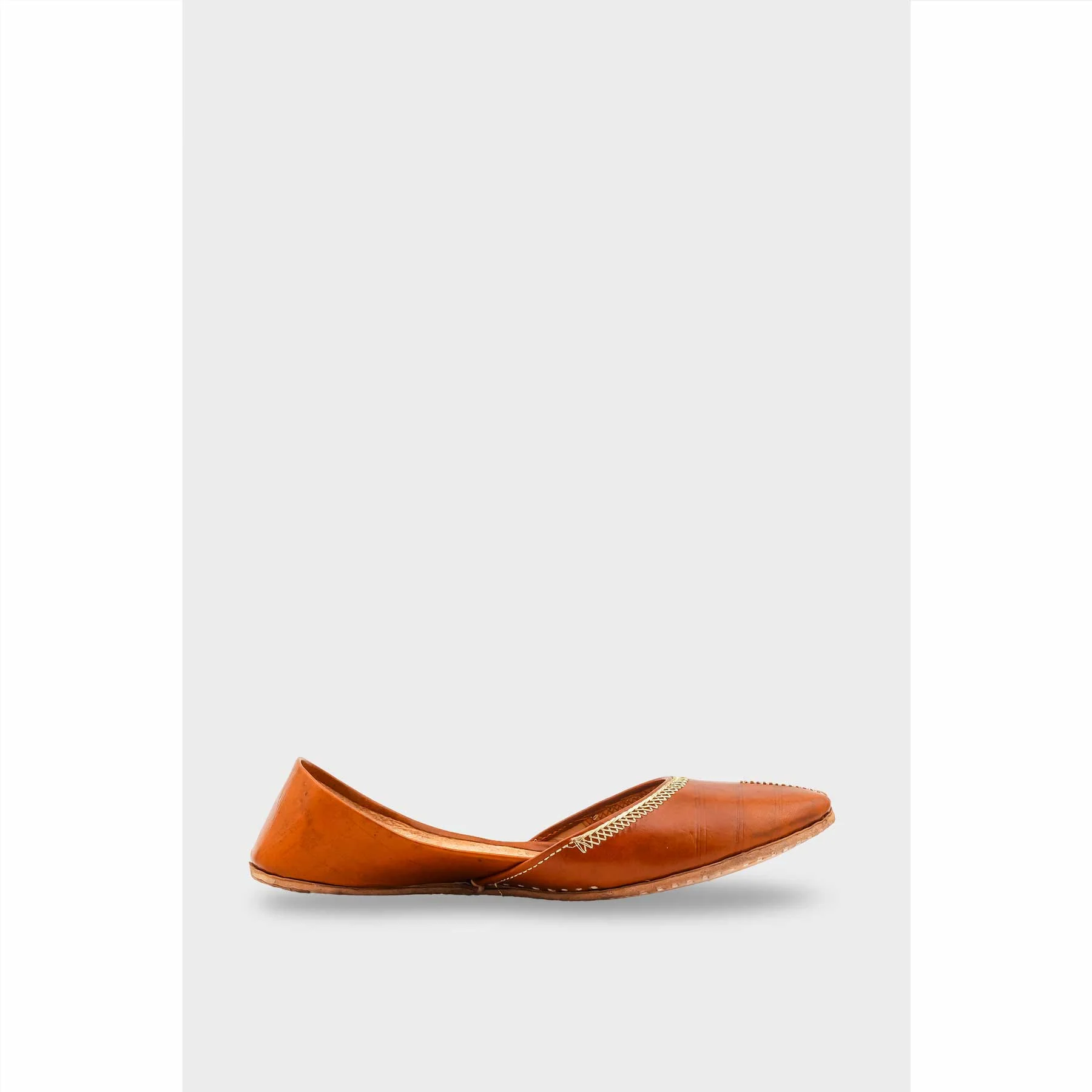 Mustard Leather Khussa For Women EC8712 - Image 2