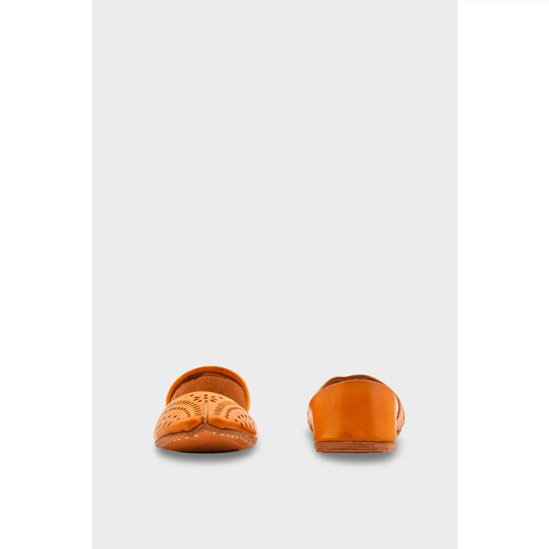 Mustard Leather Khussa For Women EC8713 - Image 4