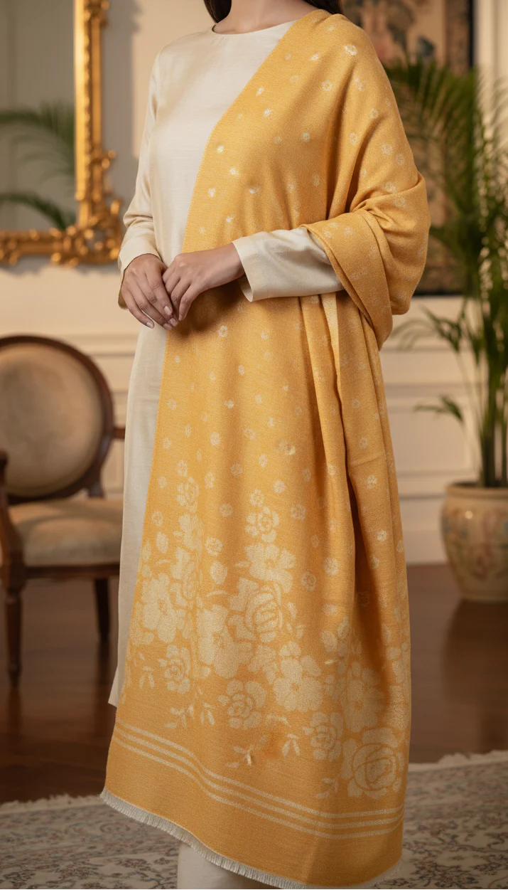 Mustard Winter Stole PN5080 - Image 2