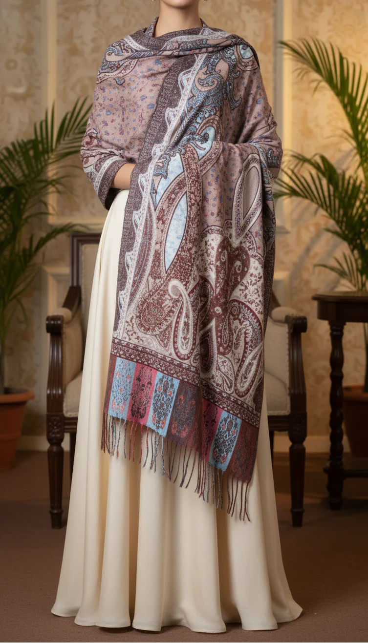 Mustard Winter Stole PN5164 - Image 2