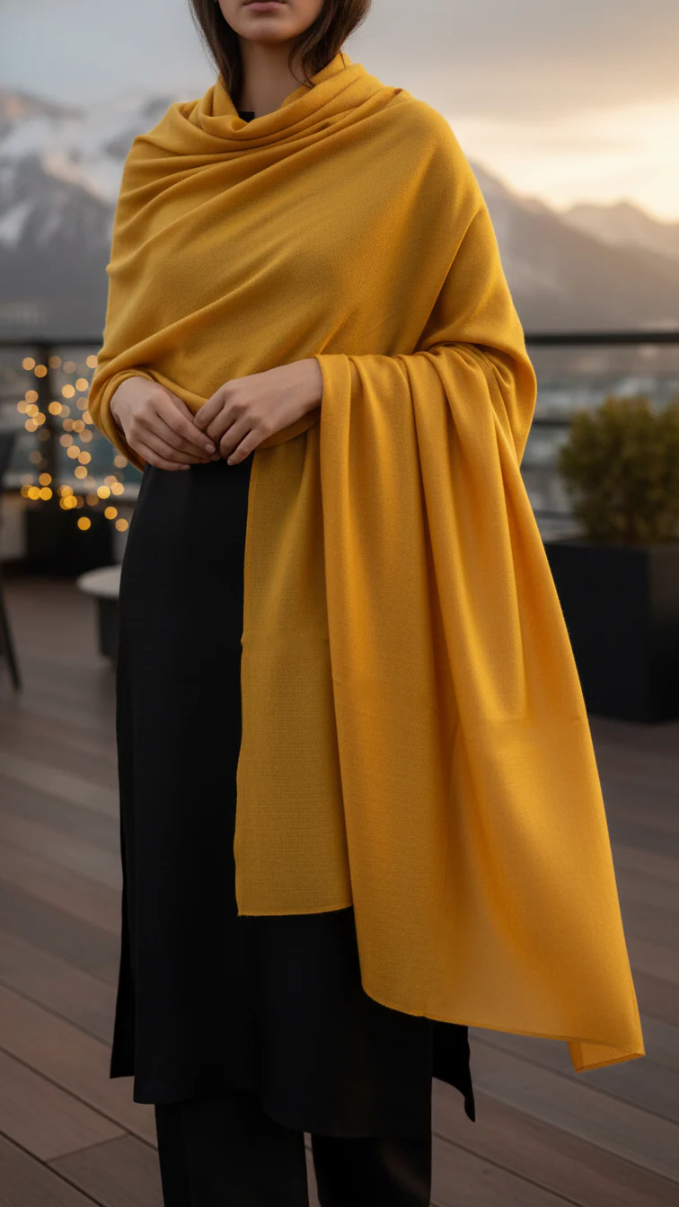 Mustard Winter Shawl PW5881 - Image 3
