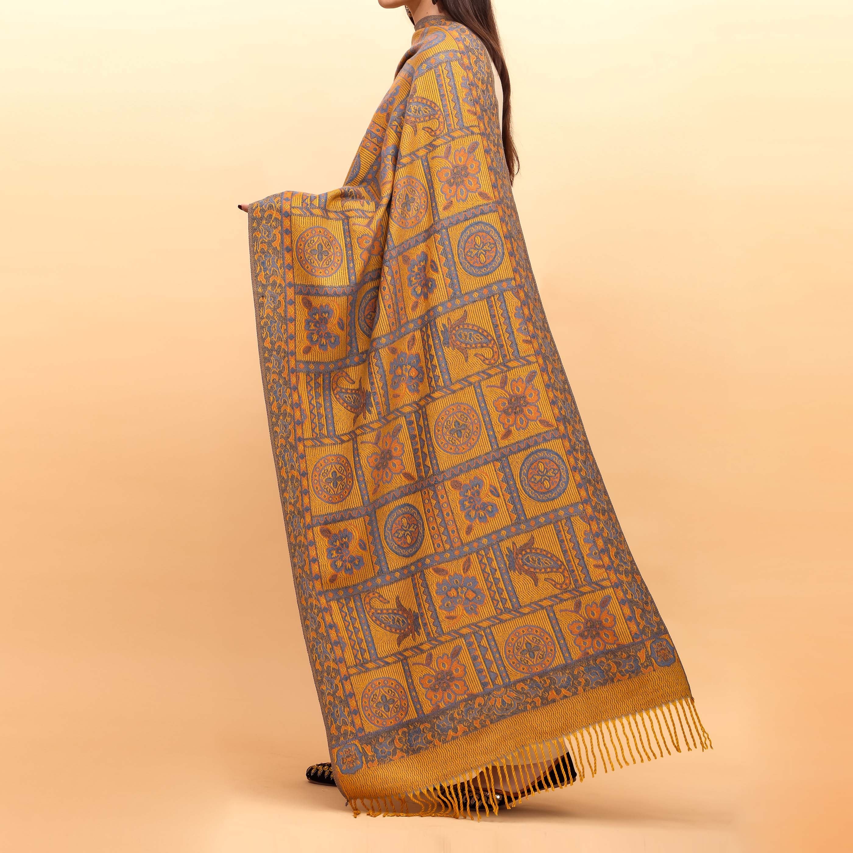 Mustard Winter Stole PW4633 - Image 2
