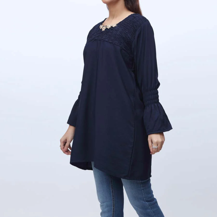 1PC- Solid Georget Chiffon Shirt PW9023 - Image 2