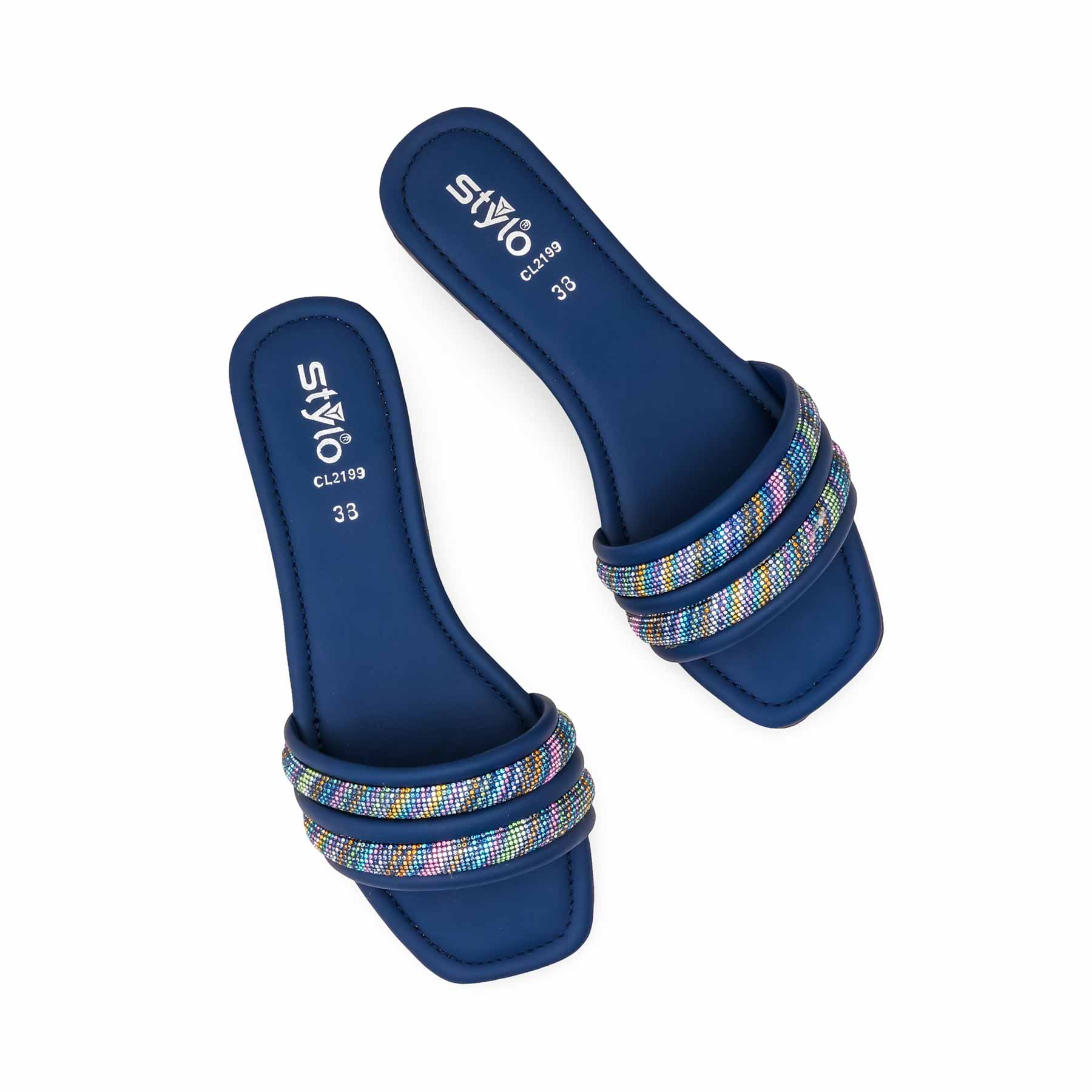 Navy Casual Slipper For Women CL2199 - Image 5