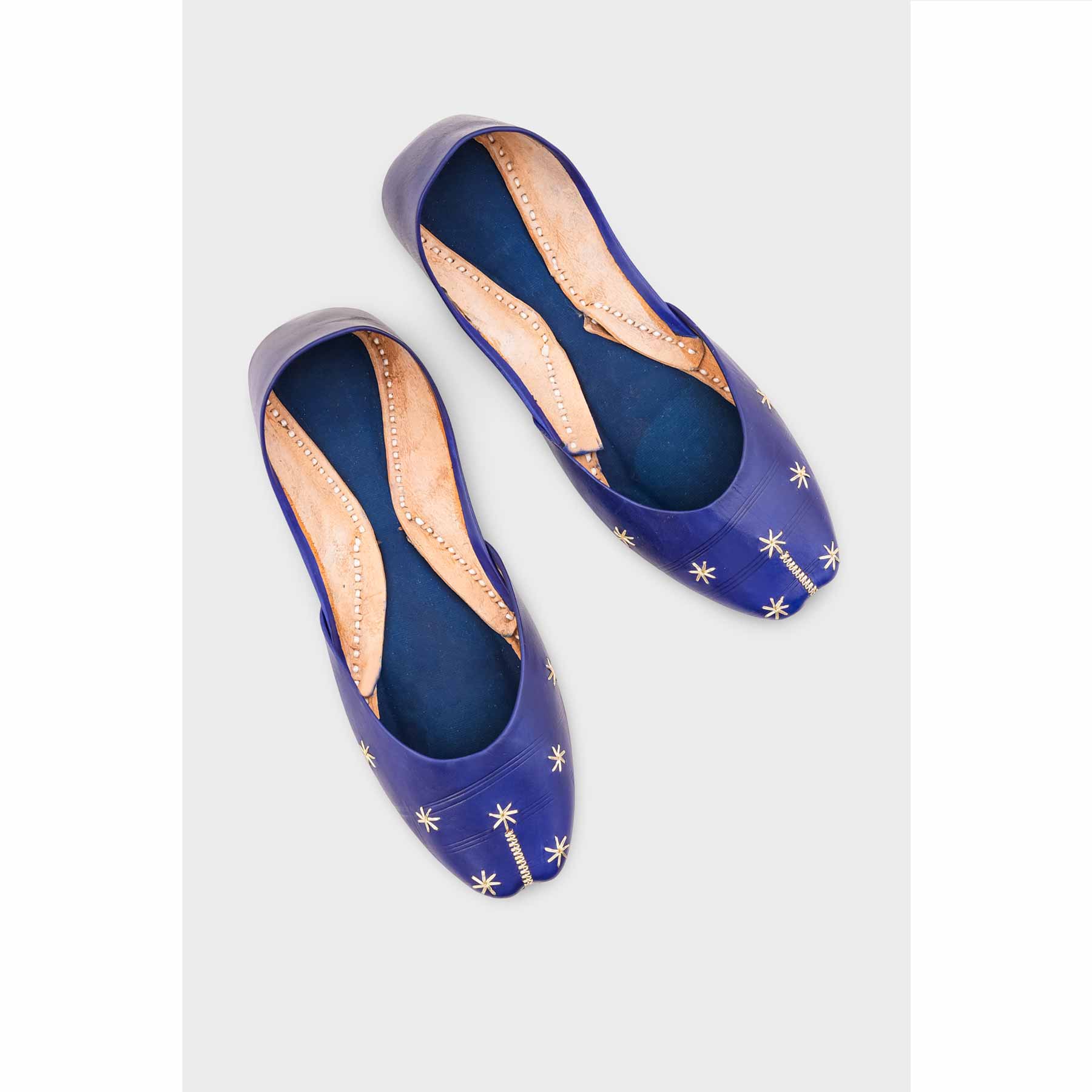 Navy Leather Khussa EC8642 - Image 5