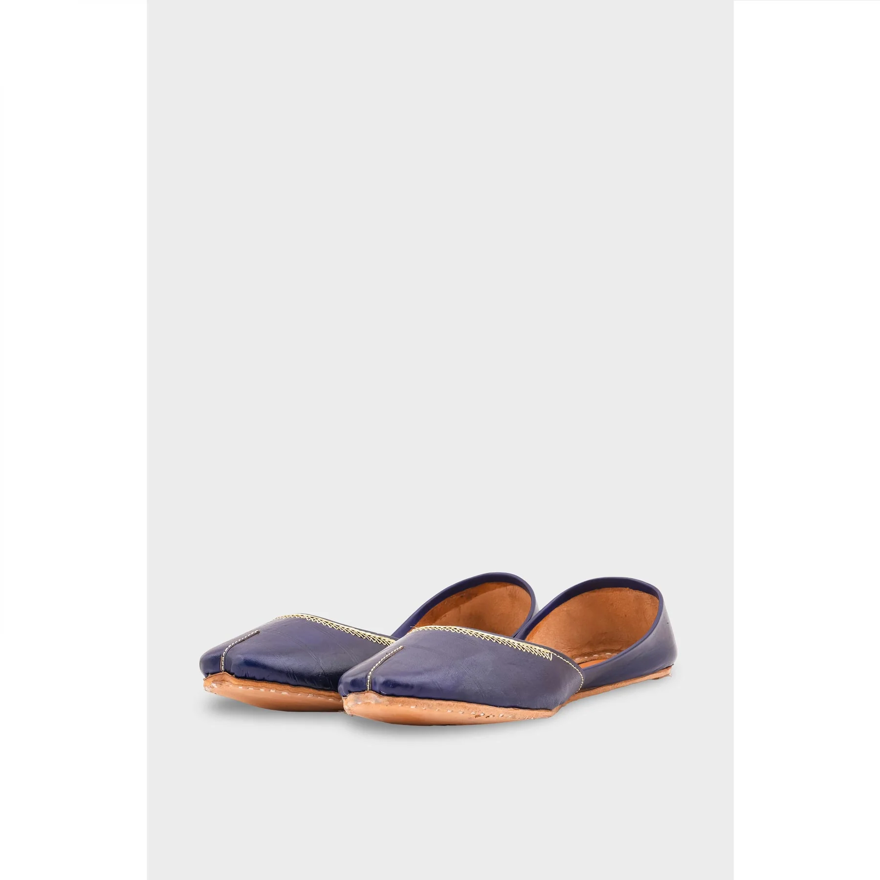 Navy Leather Khussa EC8657 - Image 3
