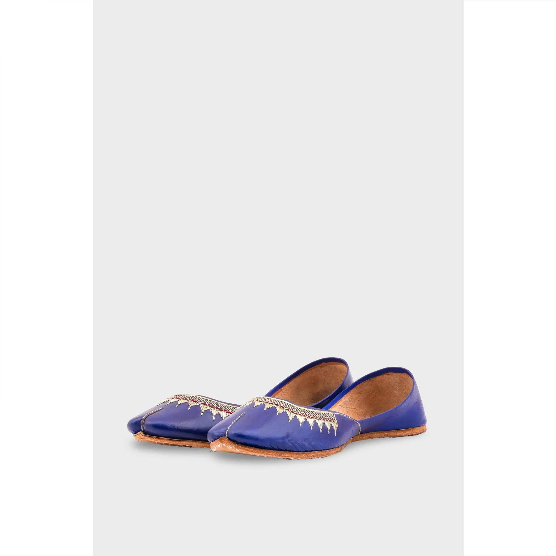 Navy Leather Khussa EC8660 - Image 3
