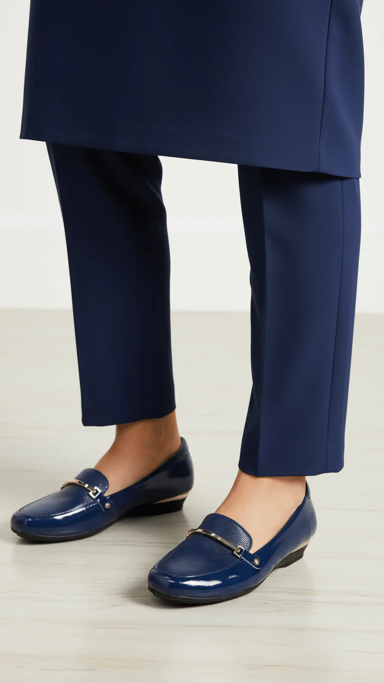 Navy Moccasin For Ladies WN4519 - Image 2