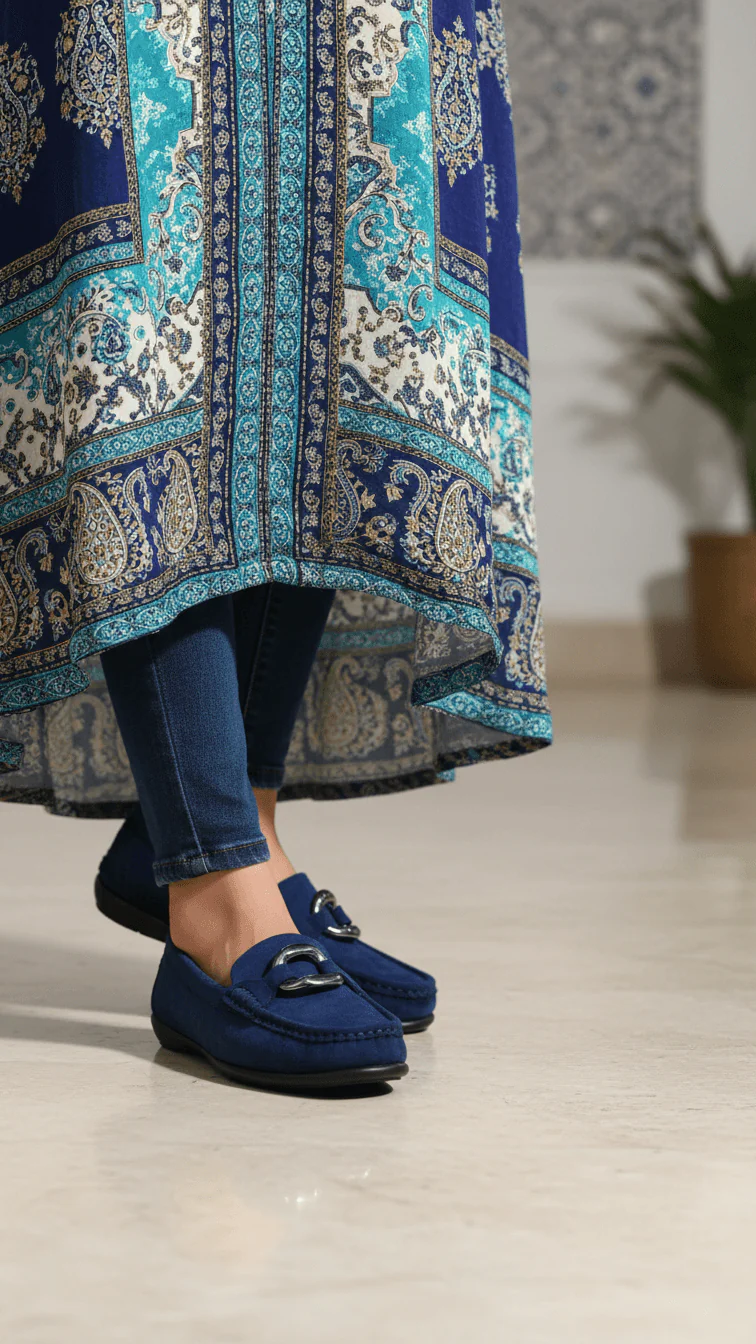 Navy Women Moccasin WN4547