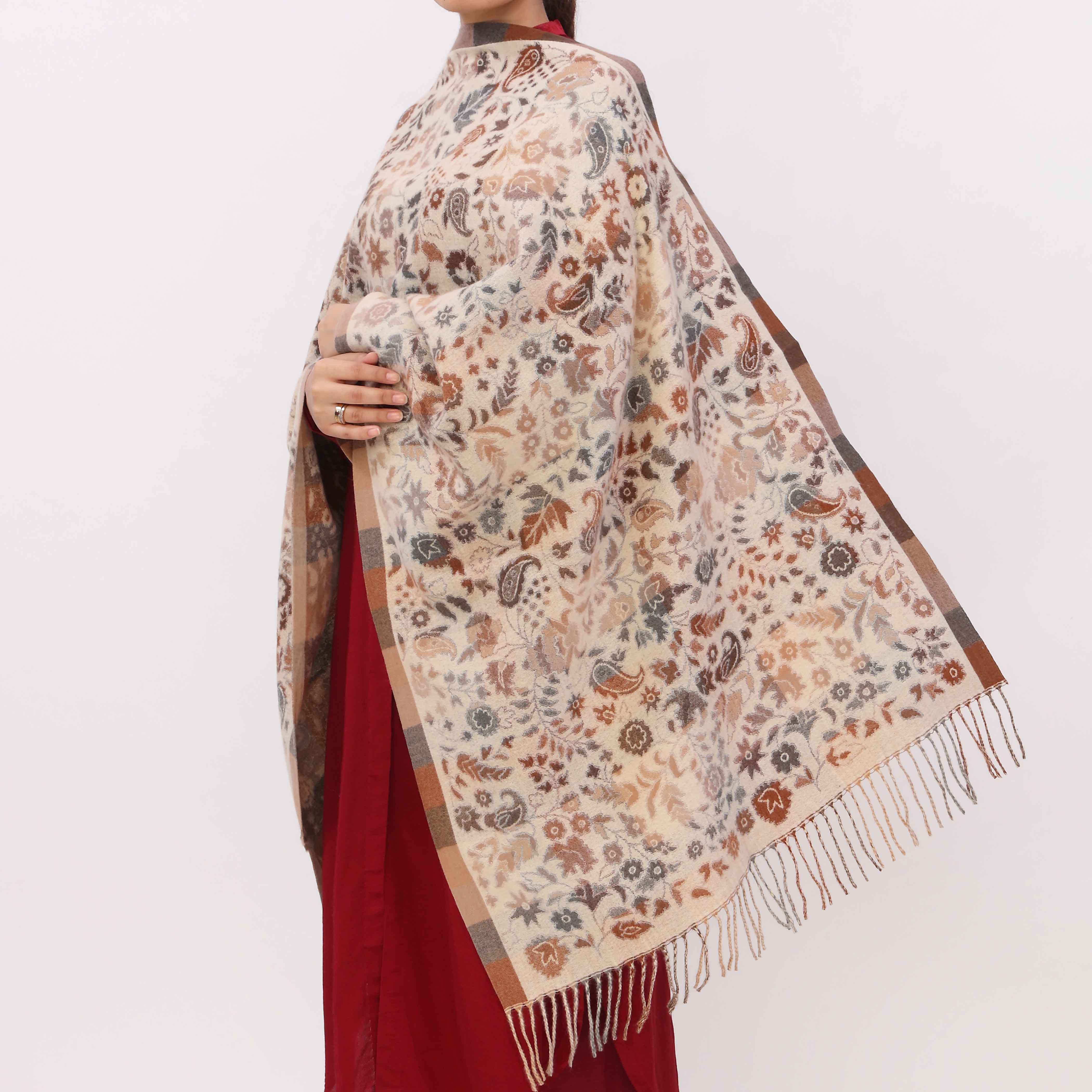Off/White Double Side Wearing Stole PW5815 - Image 2