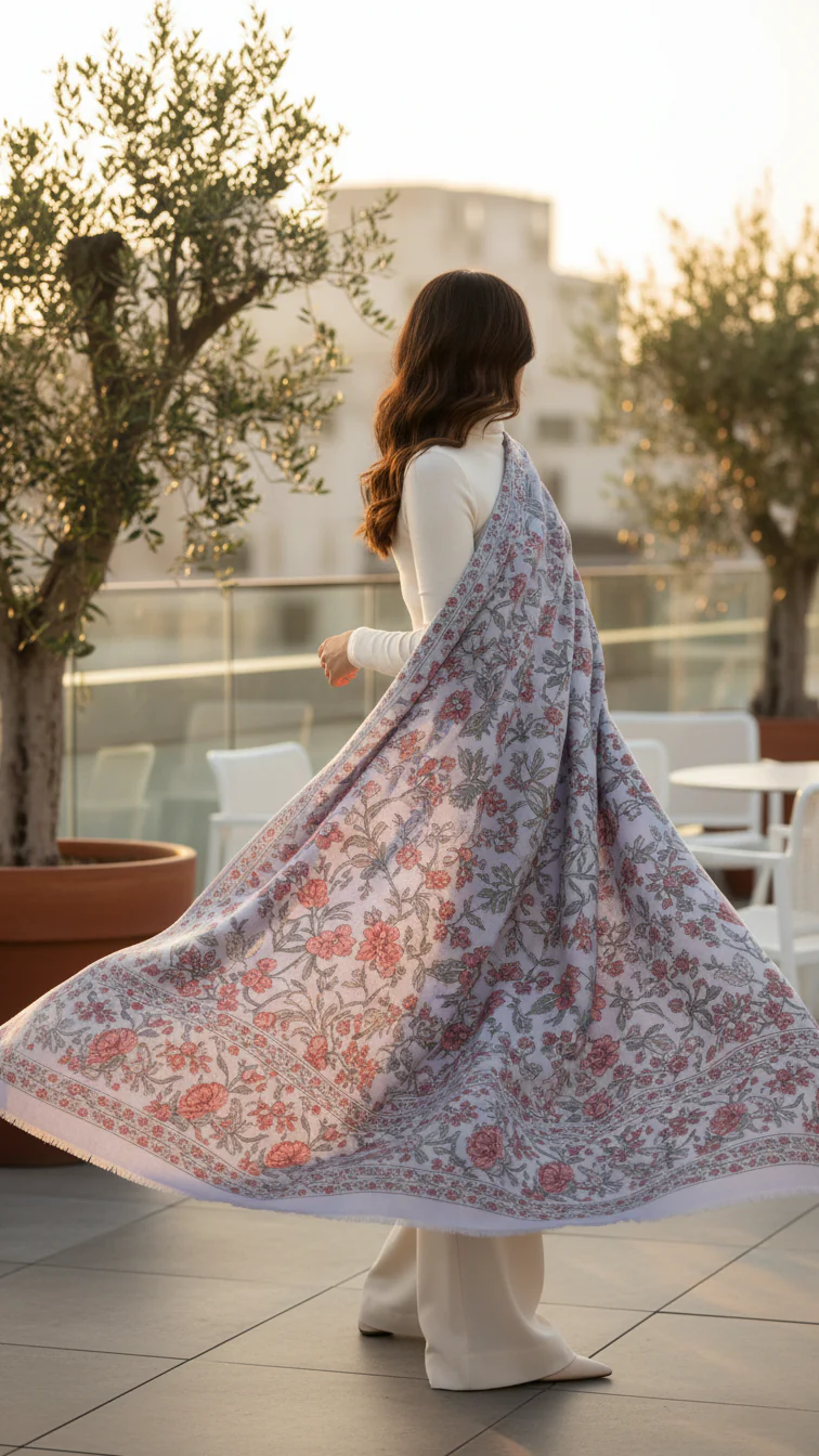 Off/White Winter Shawl PW5731 - Image 3