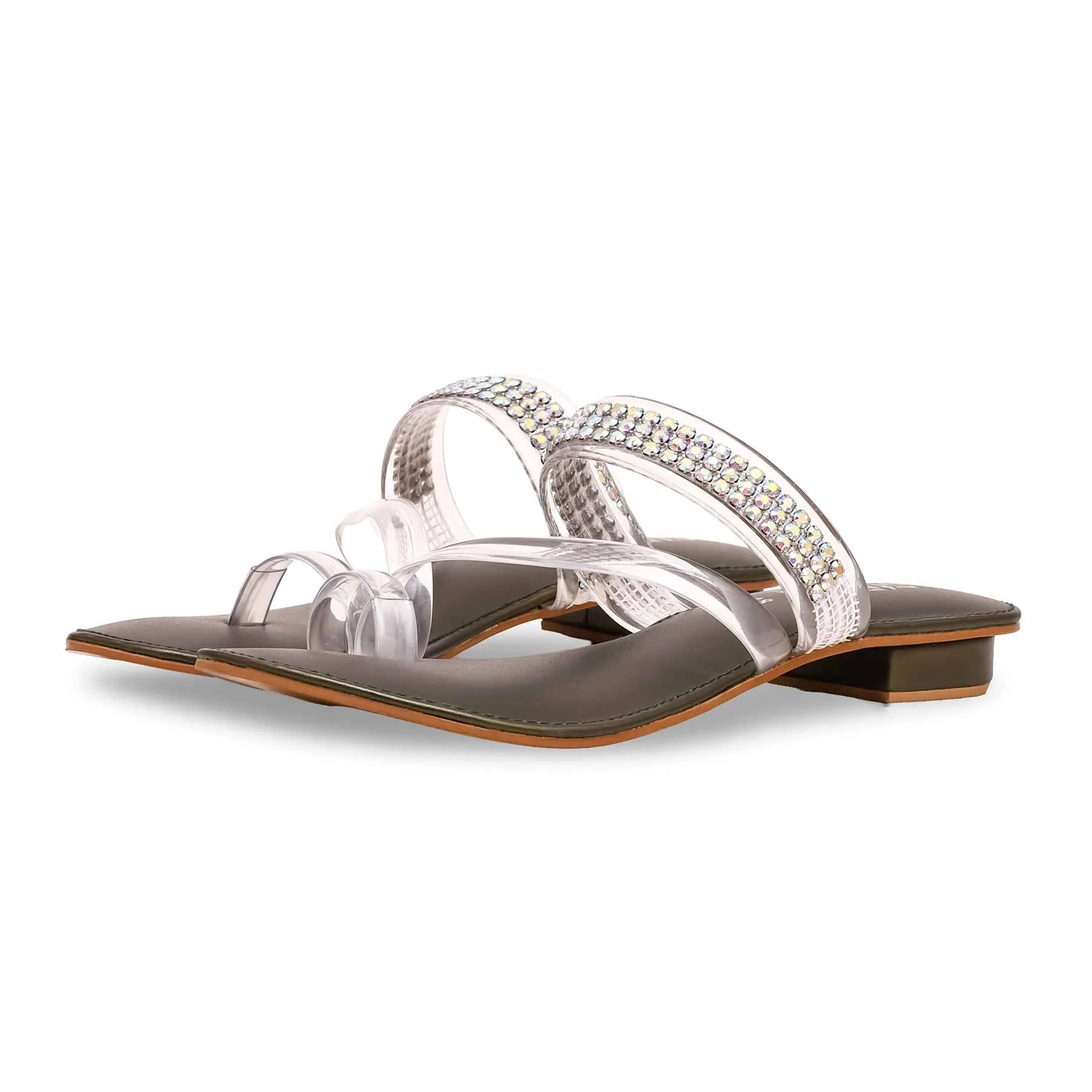 Olive Fancy Chappal FN0750 - Image 3