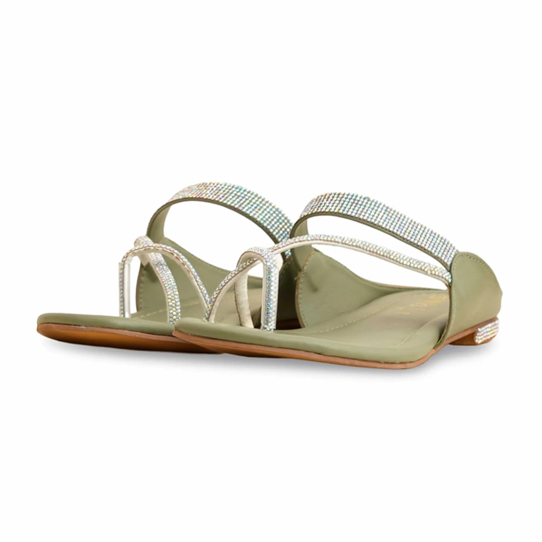 Olive Formal Chappal For Women FR0560 - Image 3