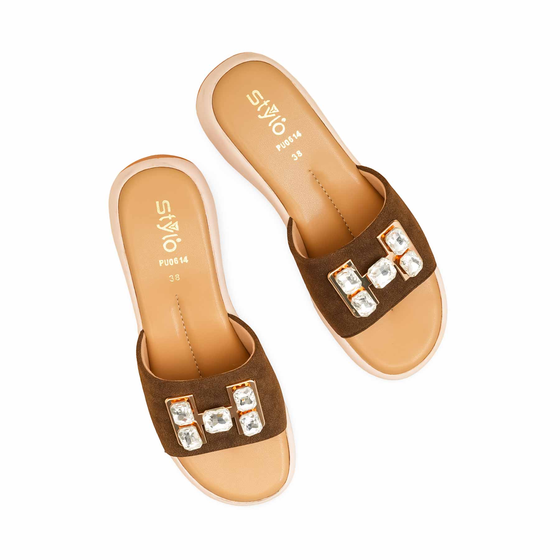 Olive Formal Slipper For Ladies PU0614 - Image 5