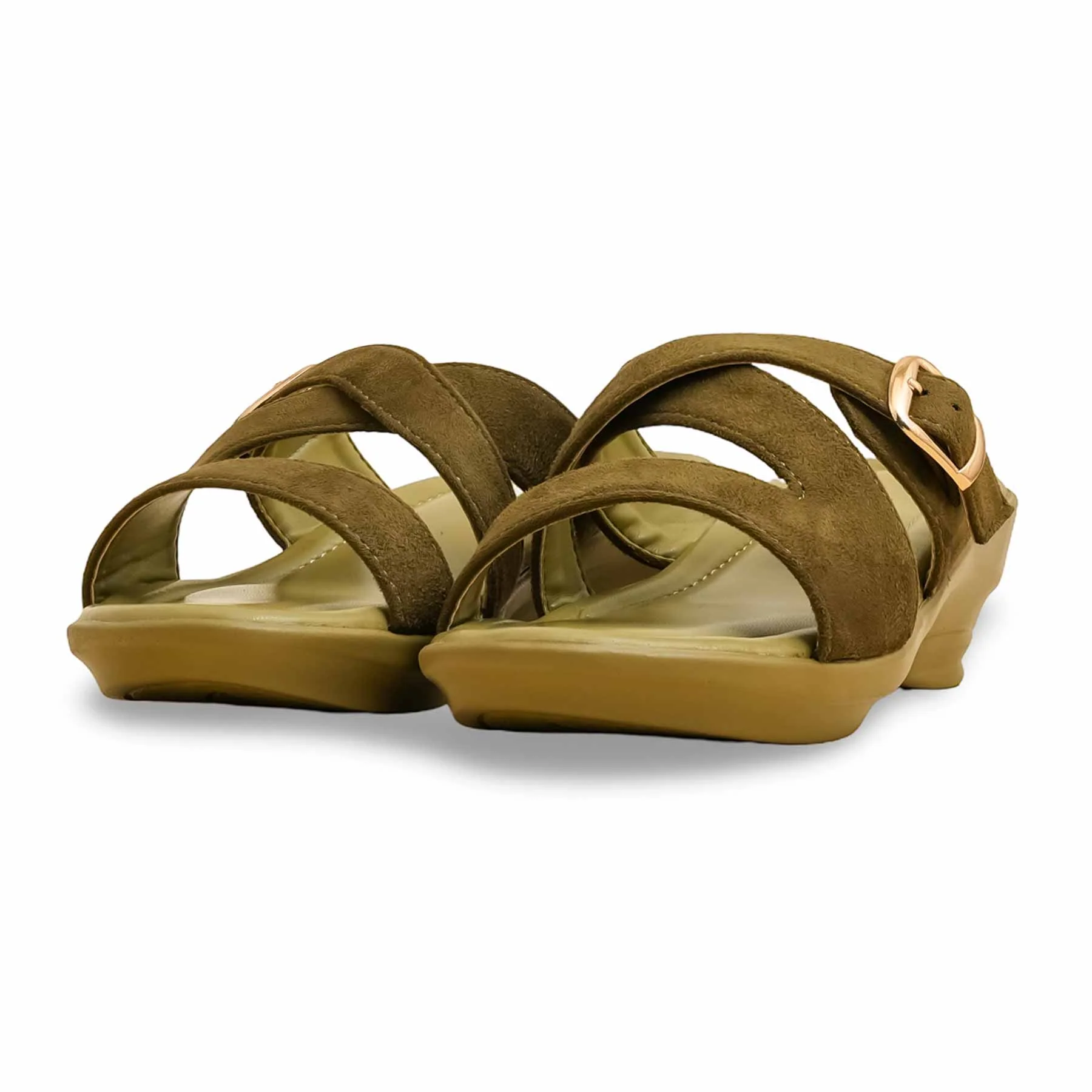 Olive Formal Slipper For Women PU0578 - Image 3