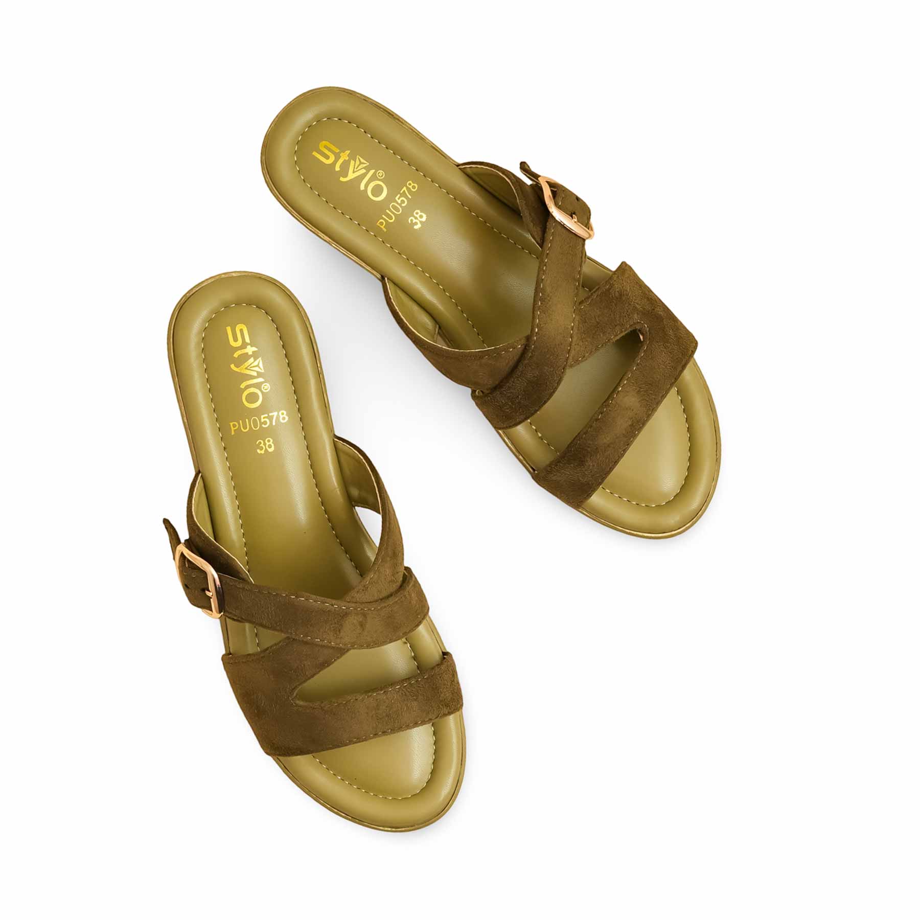 Olive Formal Slipper For Women PU0578 - Image 5