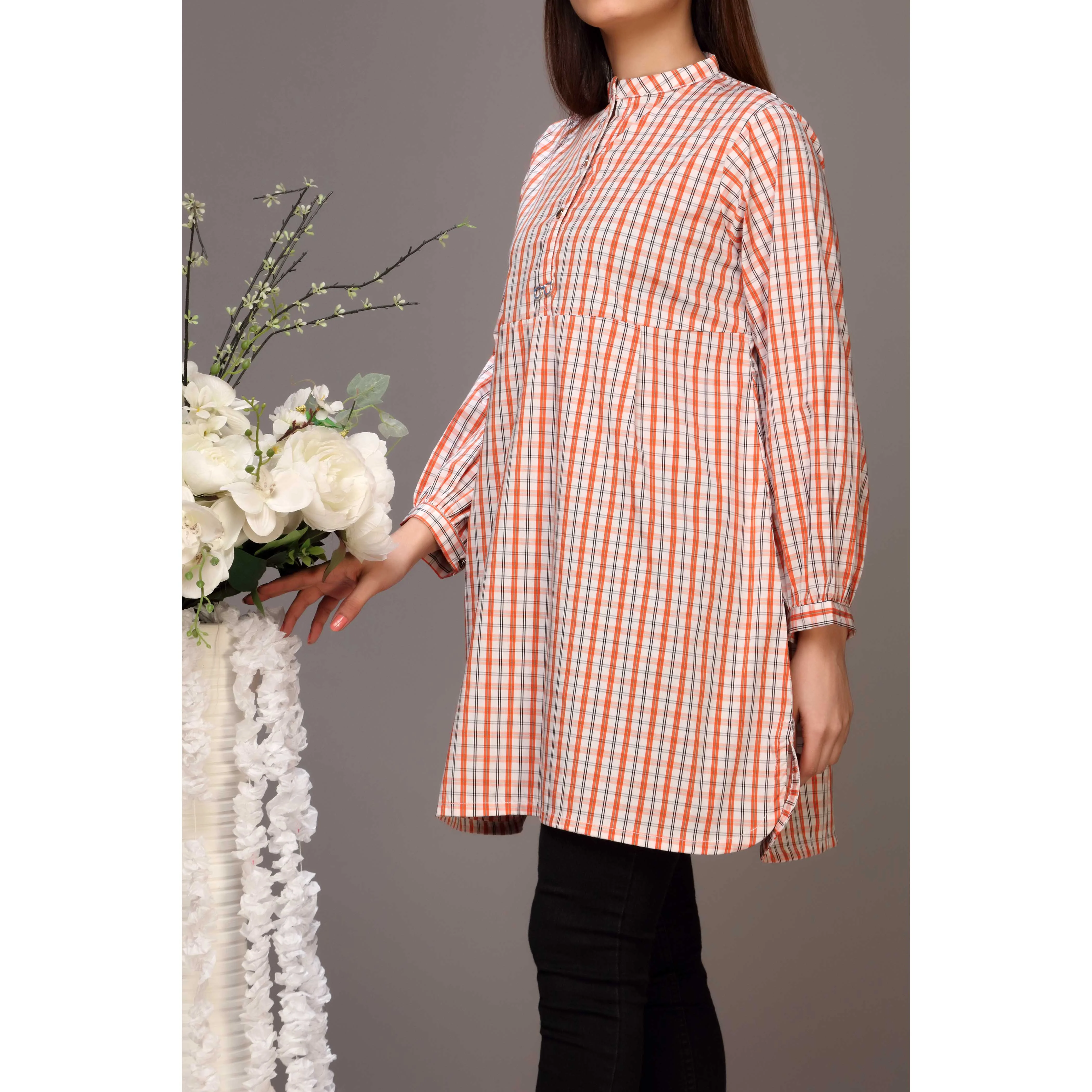 Orange Cotton Shirt PS2174 - Image 2