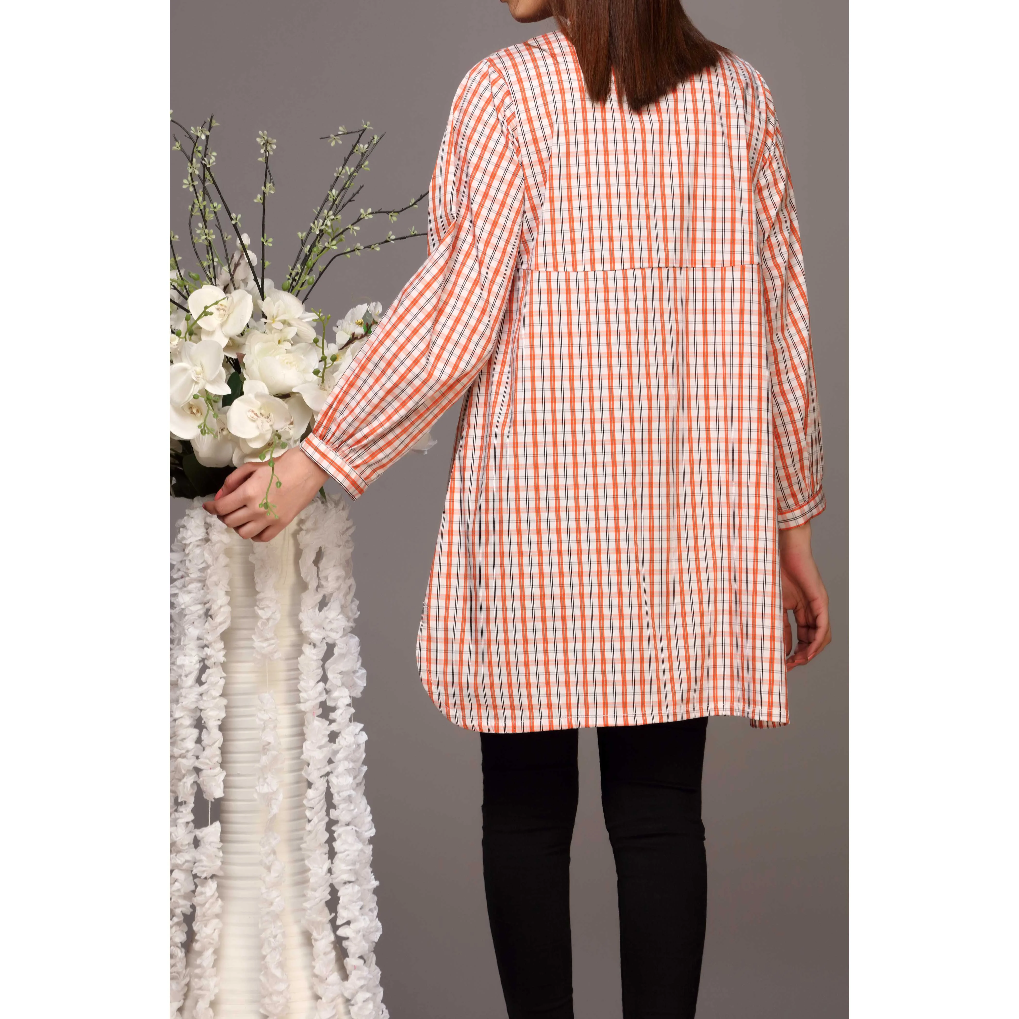 Orange Cotton Shirt PS2174 - Image 3