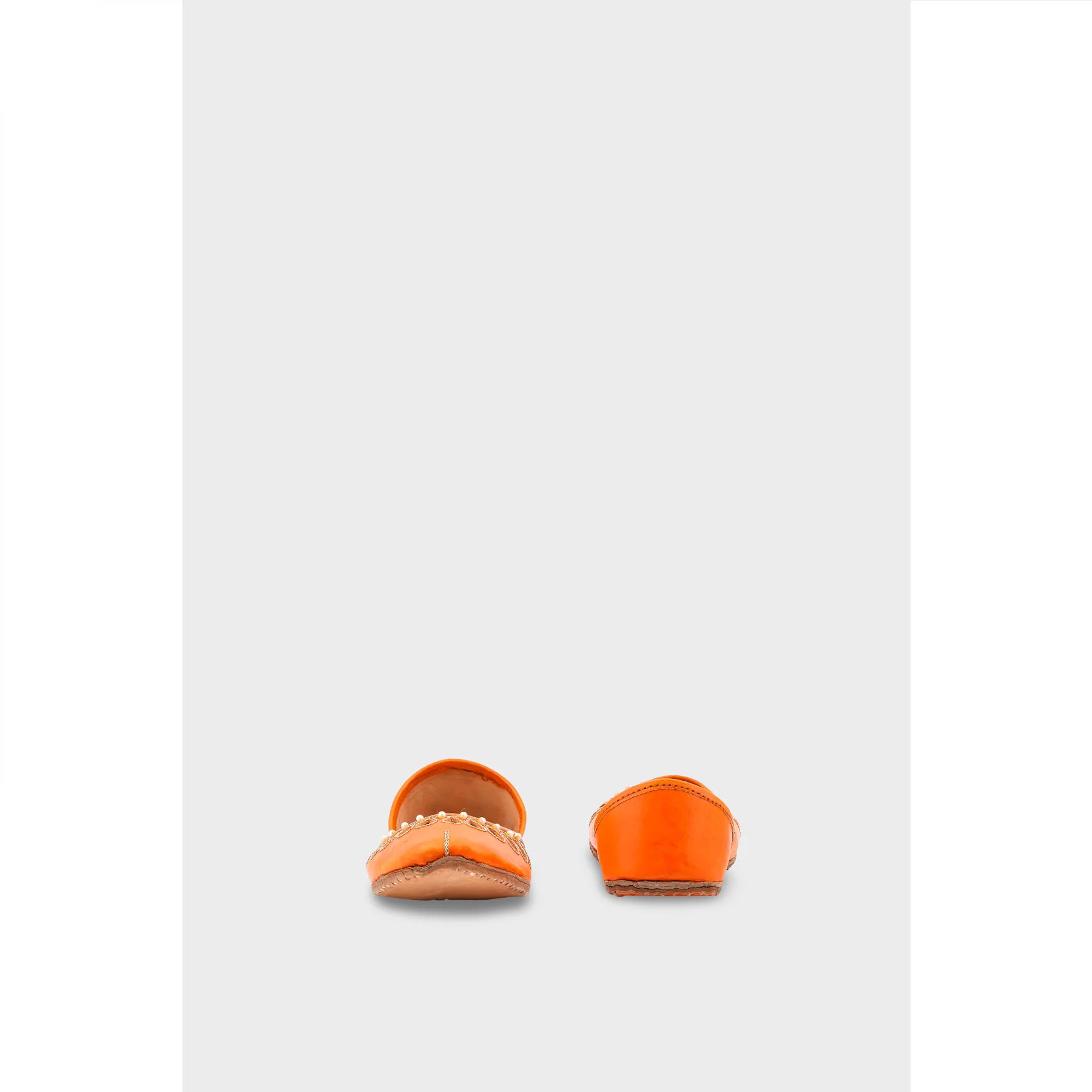 Orange Leather Khussa EC8643 - Image 4