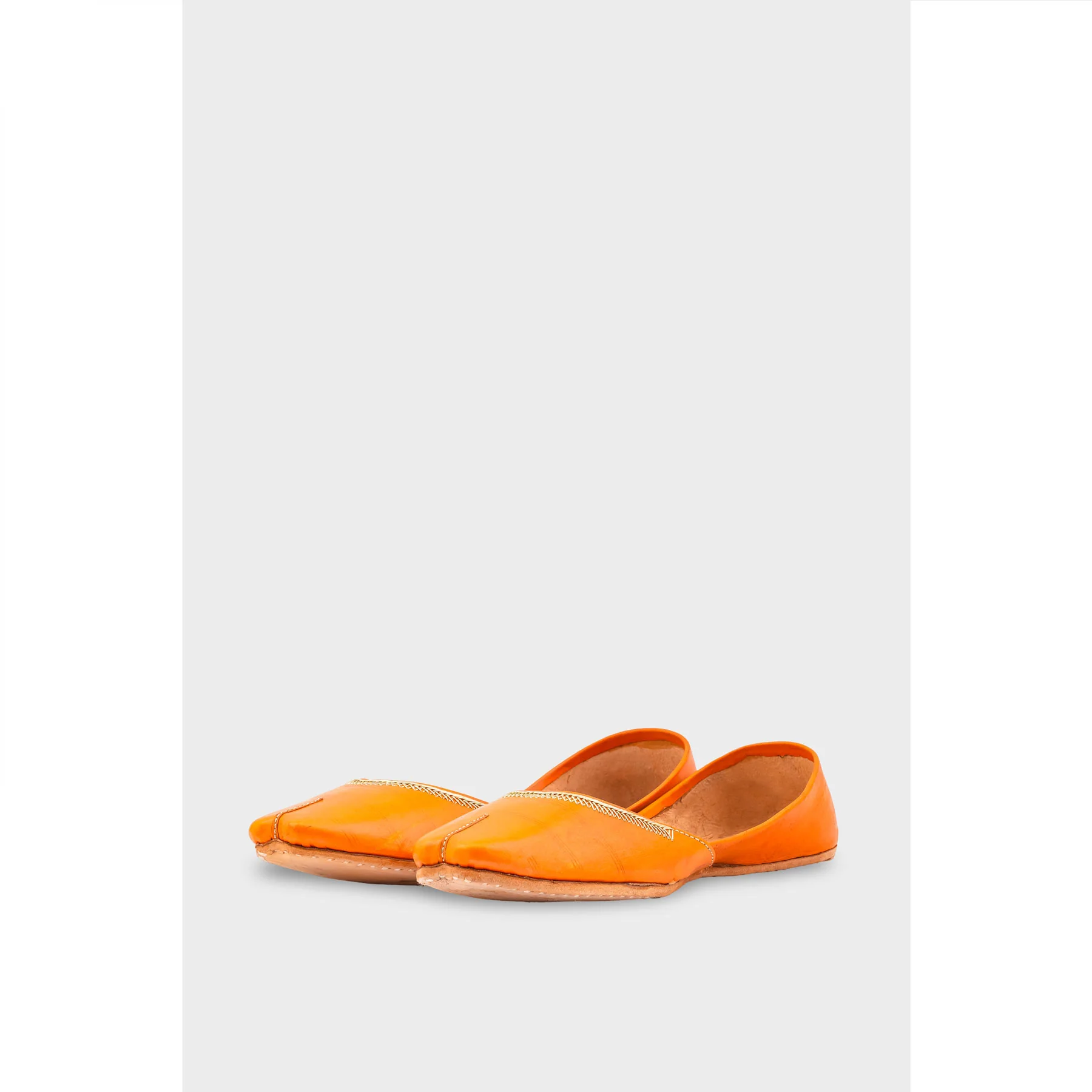 Orange Leather Khussa EC8657 - Image 3