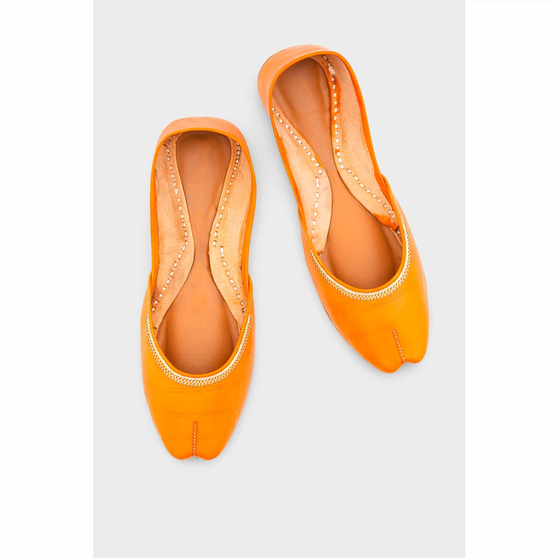 Orange Leather Khussa EC8657 - Image 5