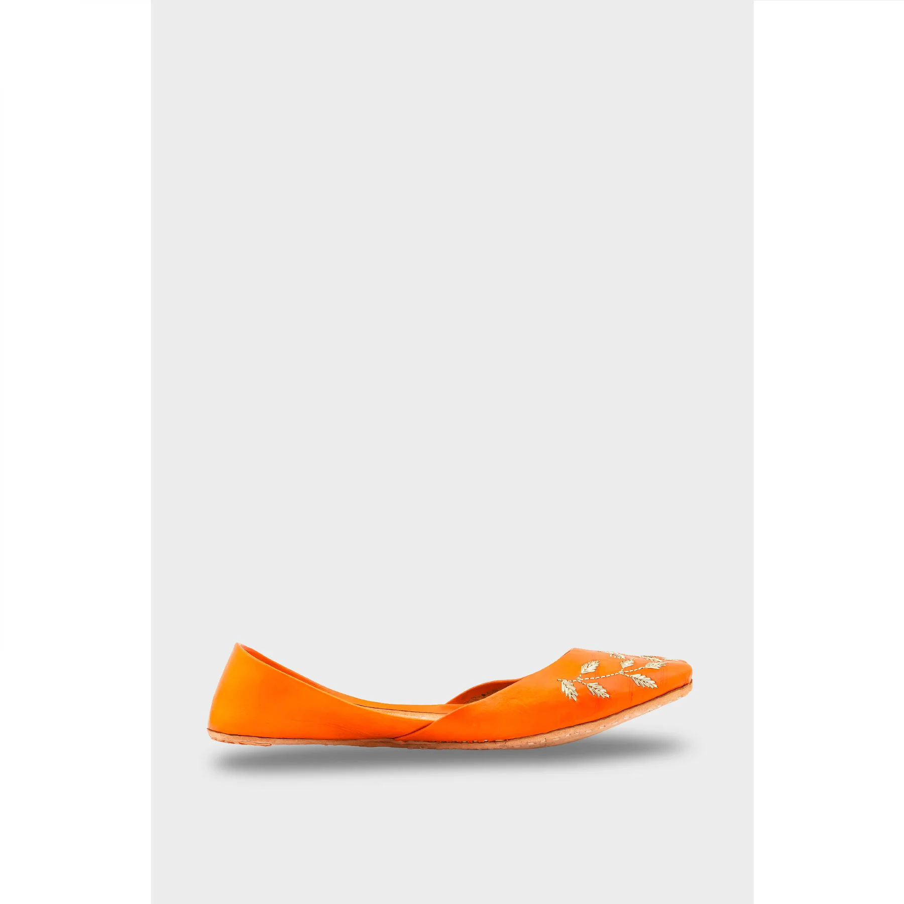 Orange Leather Khussa EC8659 - Image 2